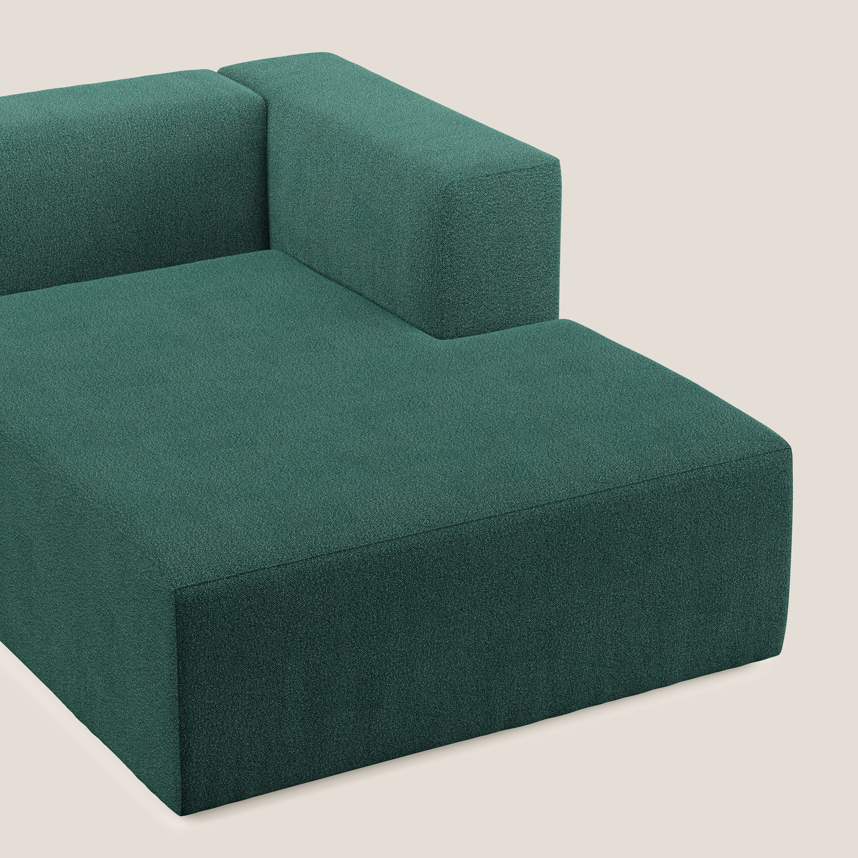 Nettuno modulo chaise longue in morbido tessuto bouclè T07 verde - divani.store