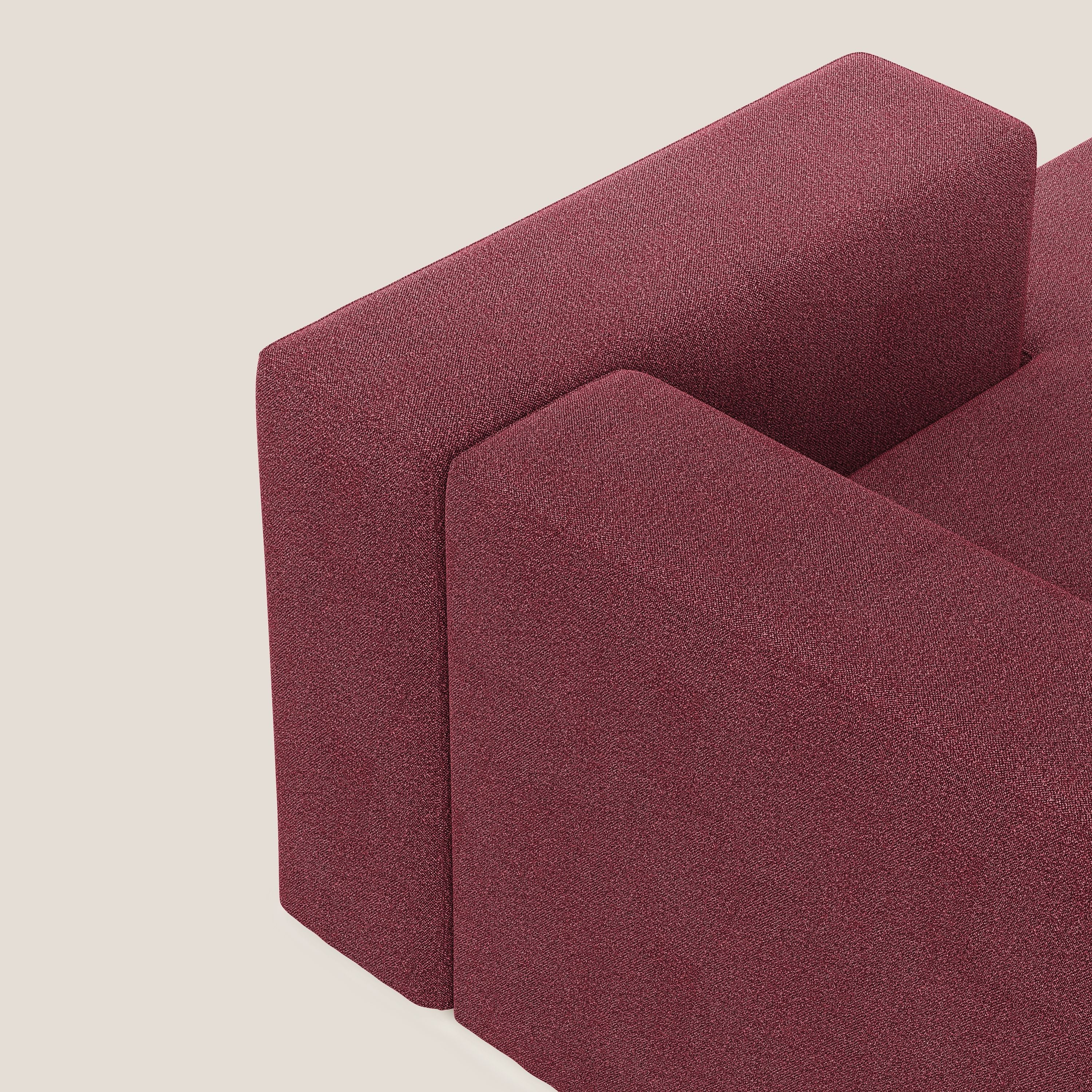 Nettuno modulo chaise longue in morbido tessuto bouclè T07 rosso - divani.store