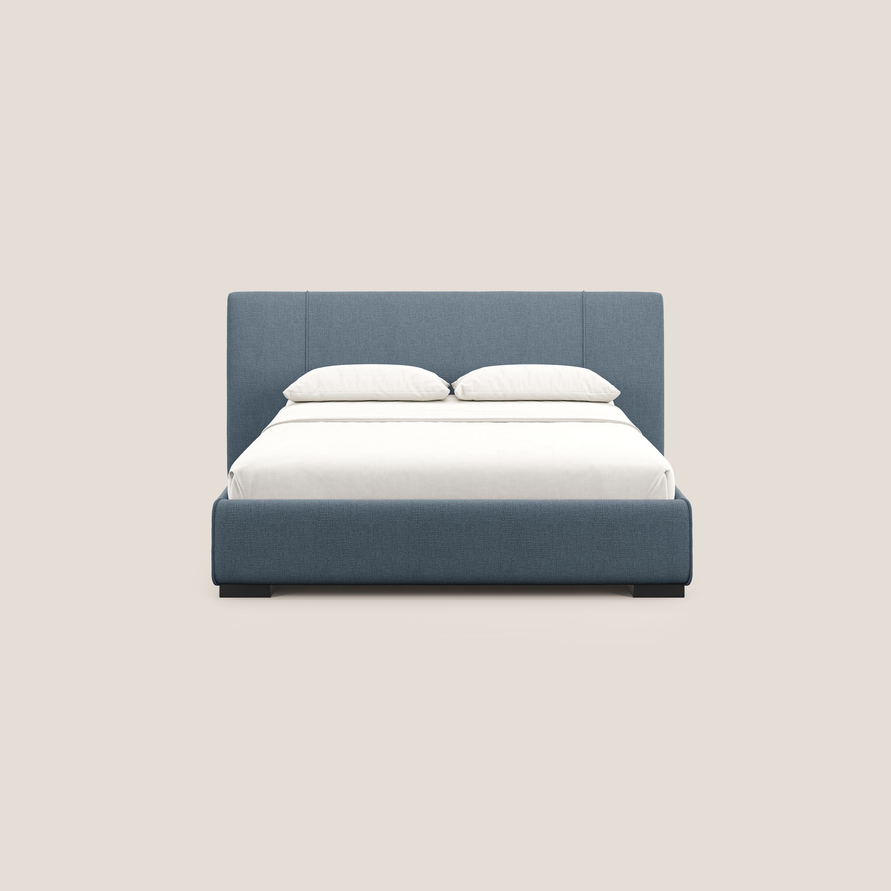 Omero letto imbottito contenitore sfoderabile in tessuto fiammato impermeabile T14 - divani.store