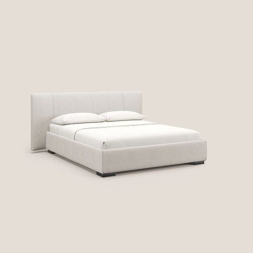Omero letto imbottito contenitore sfoderabile in tessuto fiammato impermeabile T14 panna - divani.store