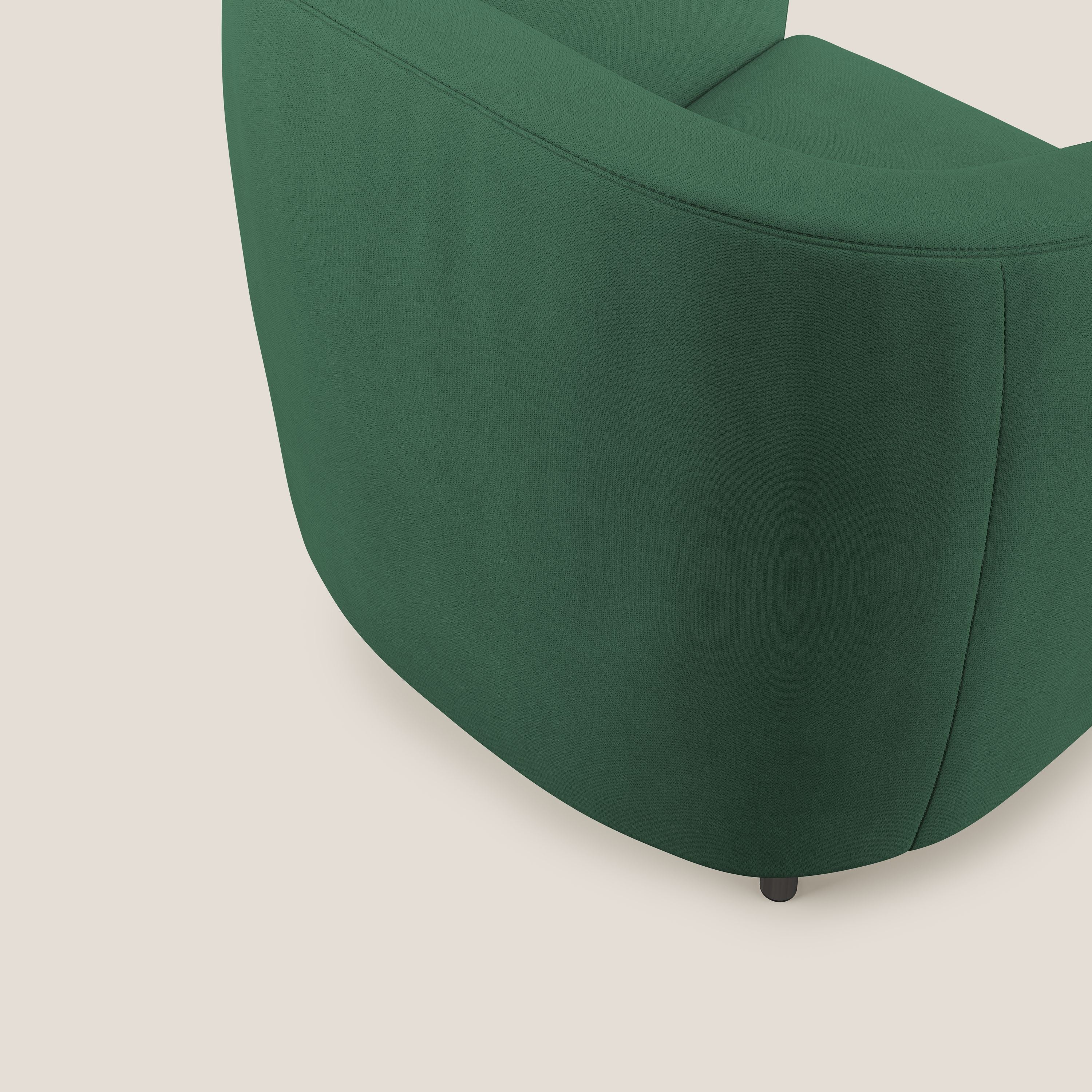 Pandora Poltroncina in tessuto morbido impermeabile T02 verde - divani.store