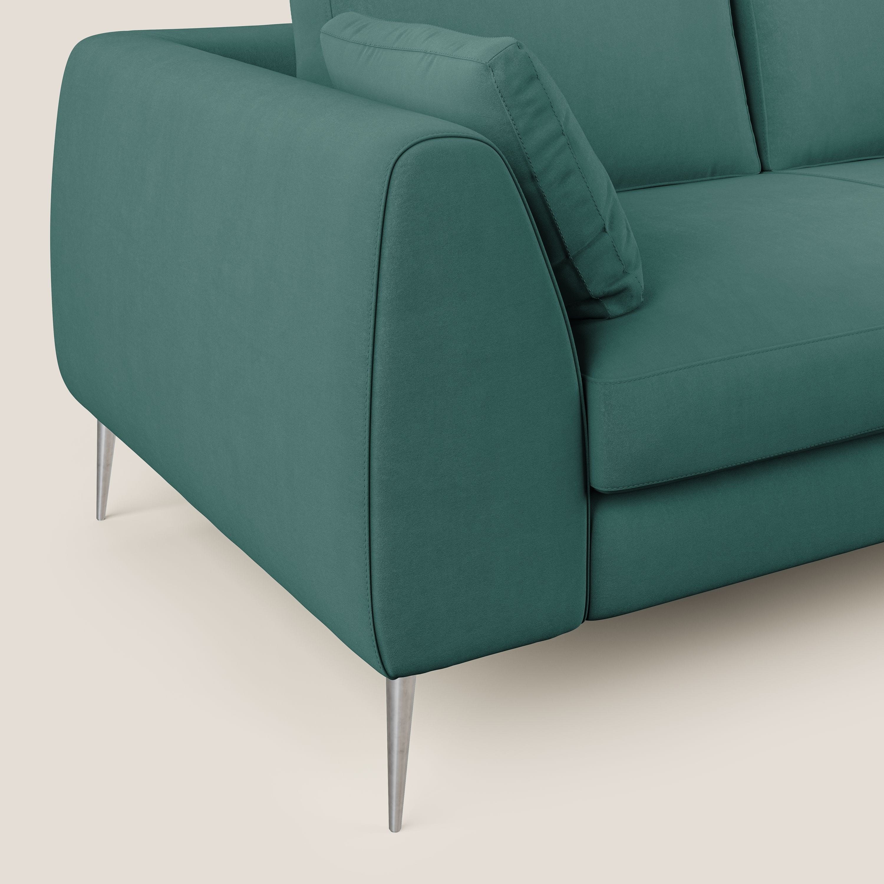 Plano divano moderno in microfibra tecnica smacchiabile T11 petrolio - divani.store