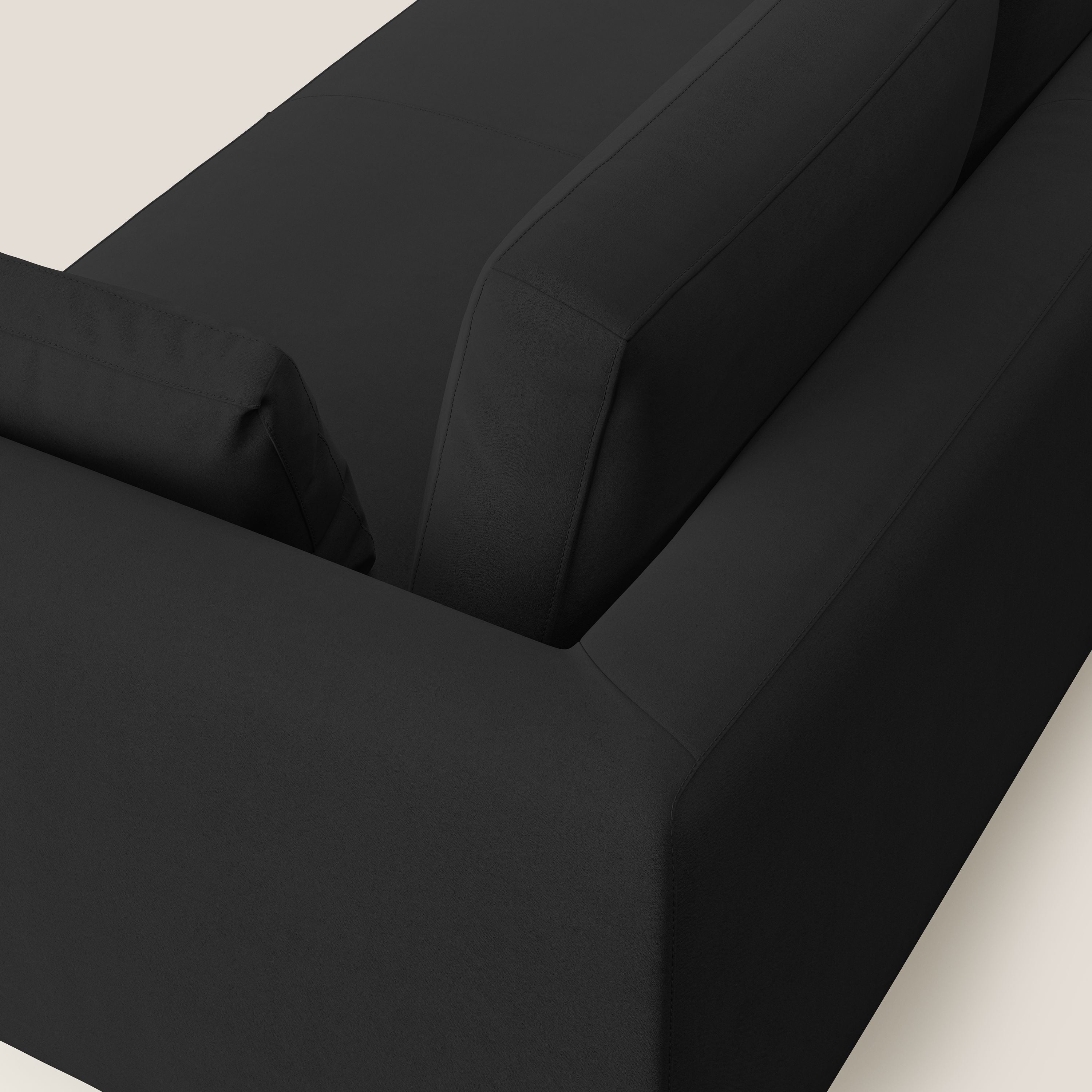 Plano divano moderno in microfibra tecnica smacchiabile T11 nero - divani.store