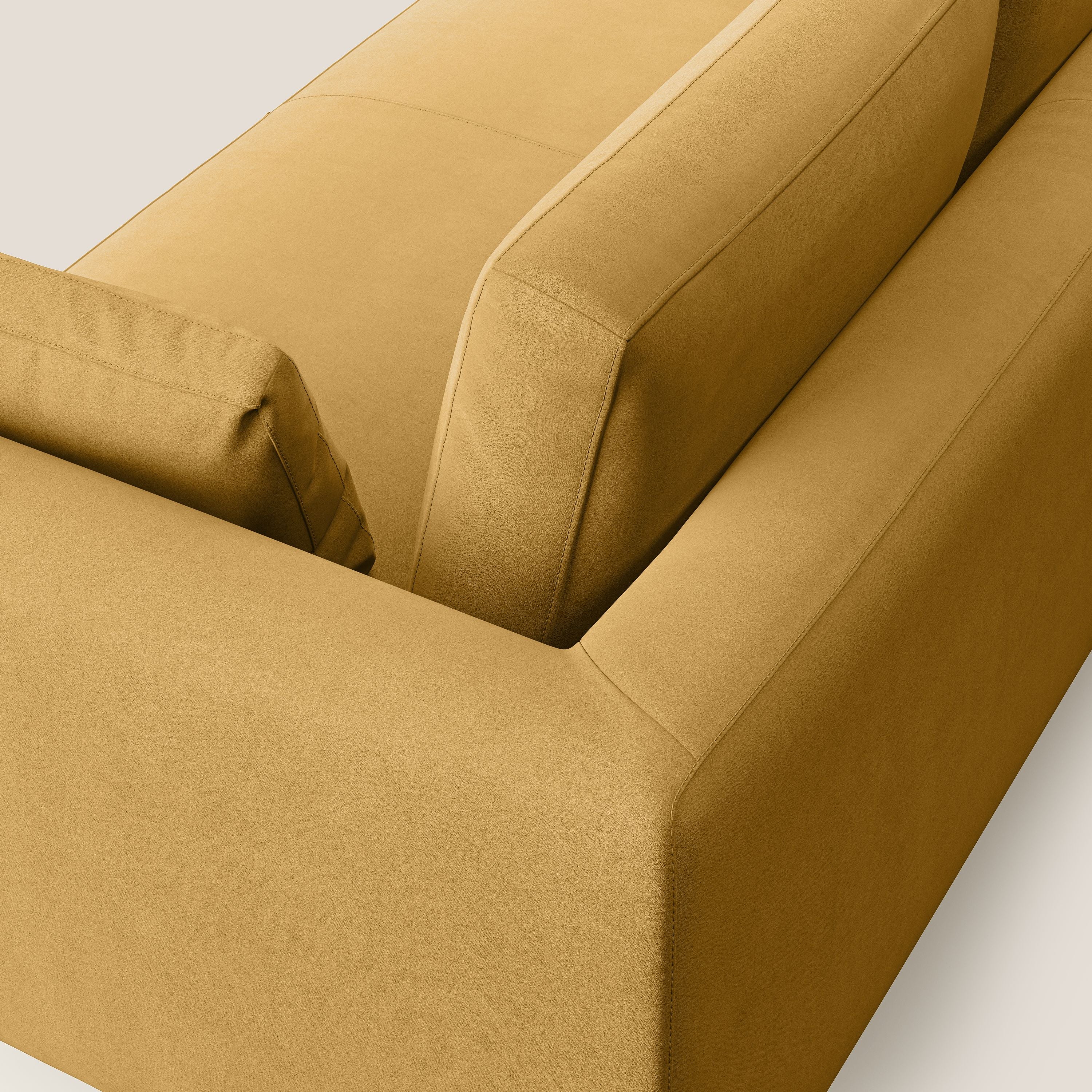 Plano divano moderno in microfibra tecnica smacchiabile T11 giallo - divani.store