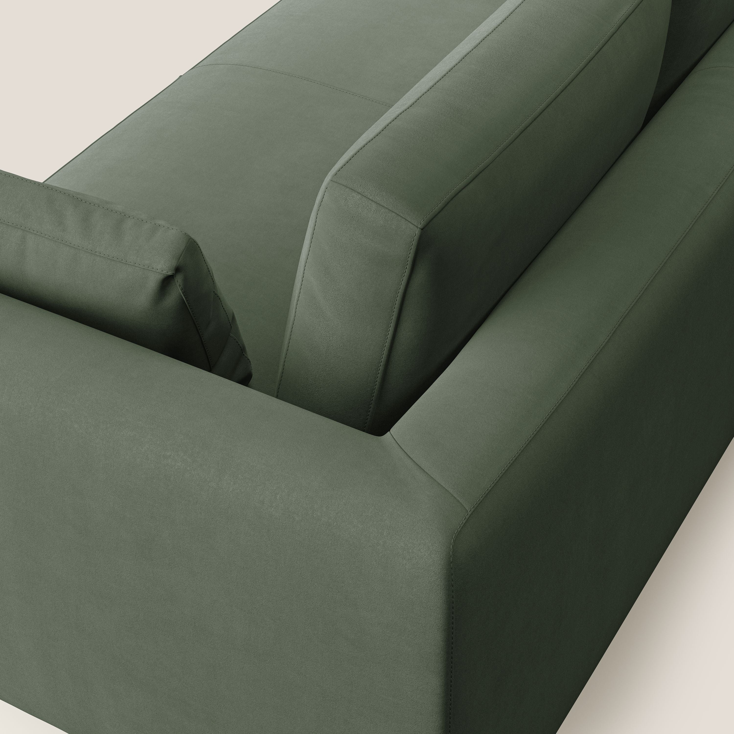 Plano divano moderno in microfibra tecnica smacchiabile T11 verde - divani.store