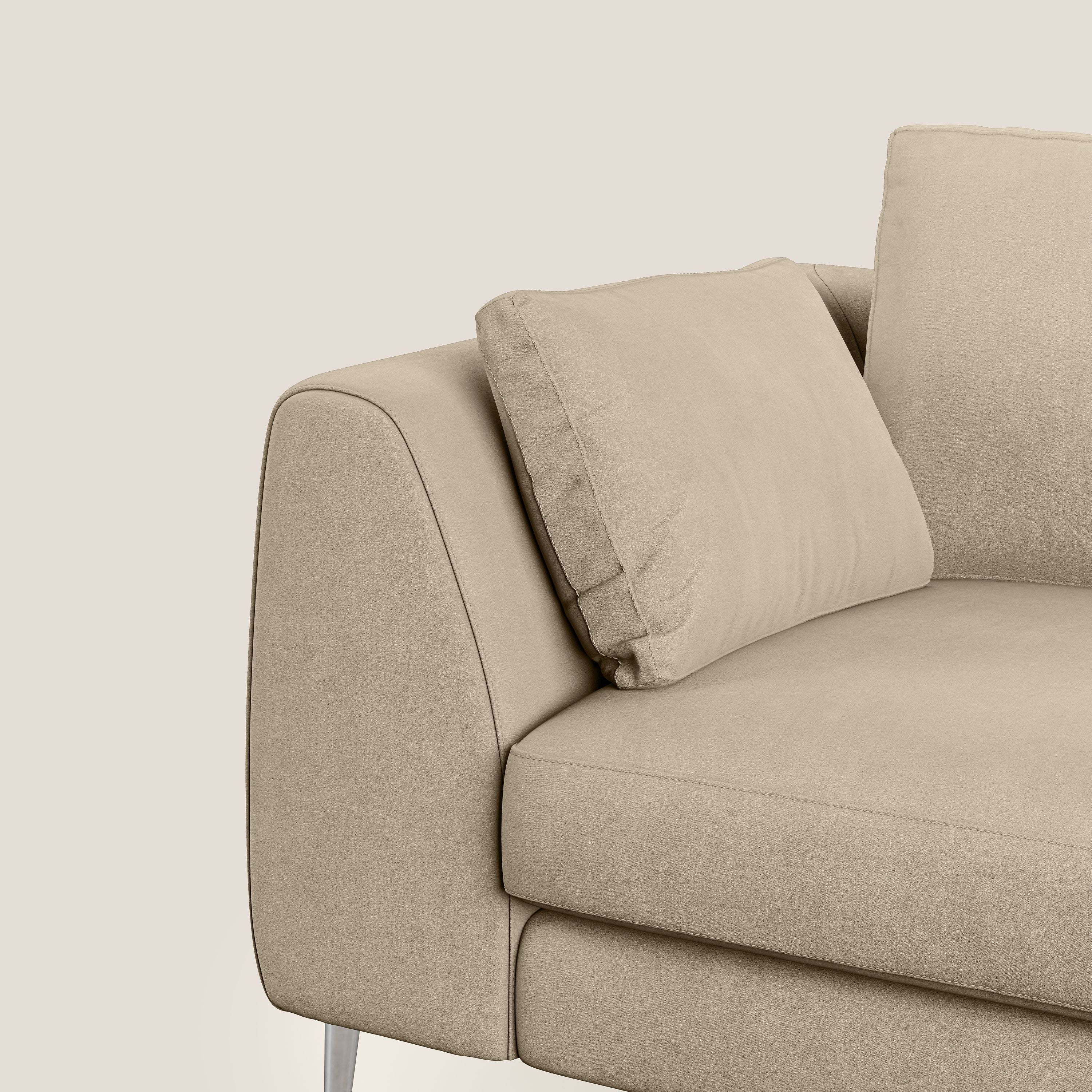 Plano divano moderno in microfibra tecnica smacchiabile T11 tortora - divani.store