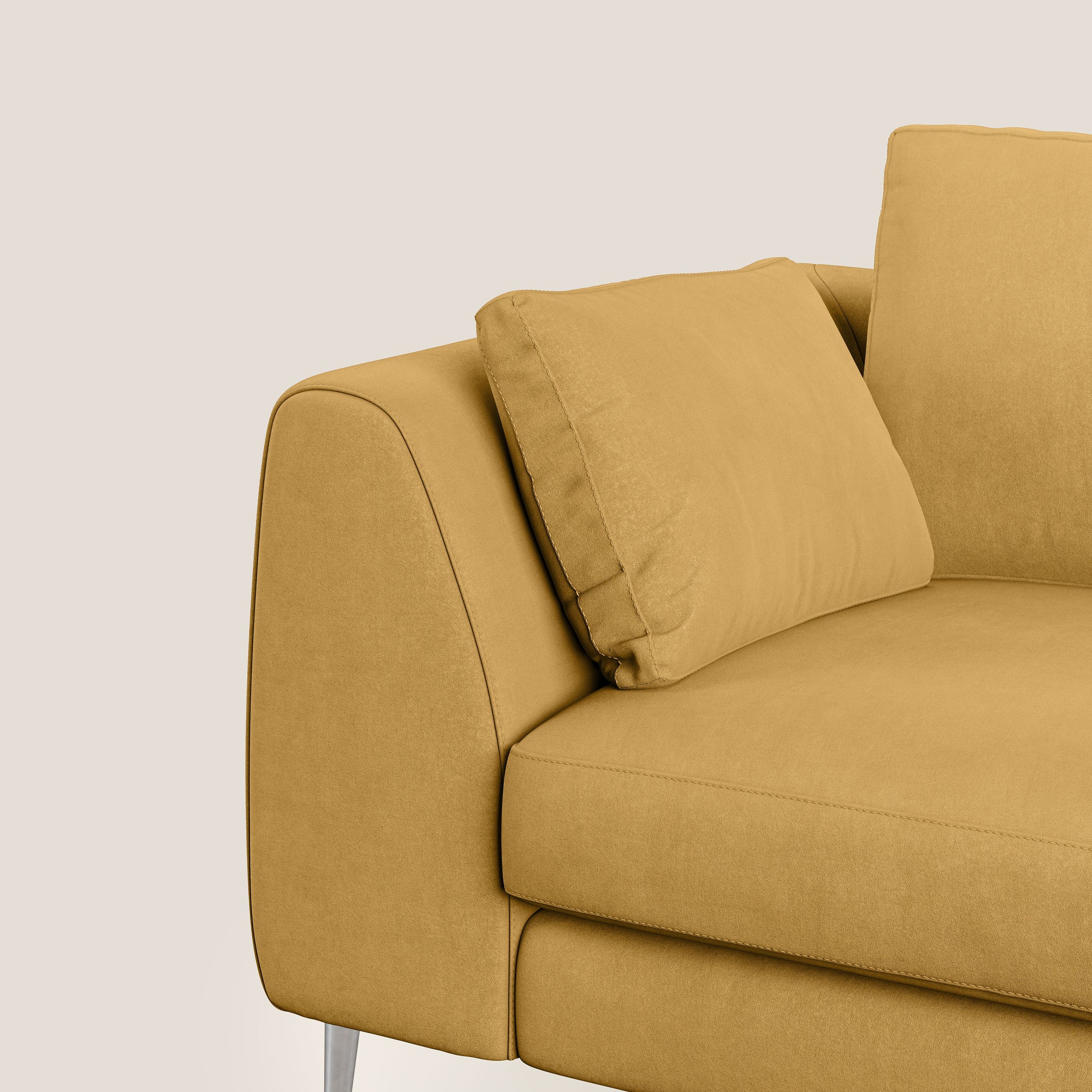 Plano divano moderno in microfibra tecnica smacchiabile T11 giallo - divani.store