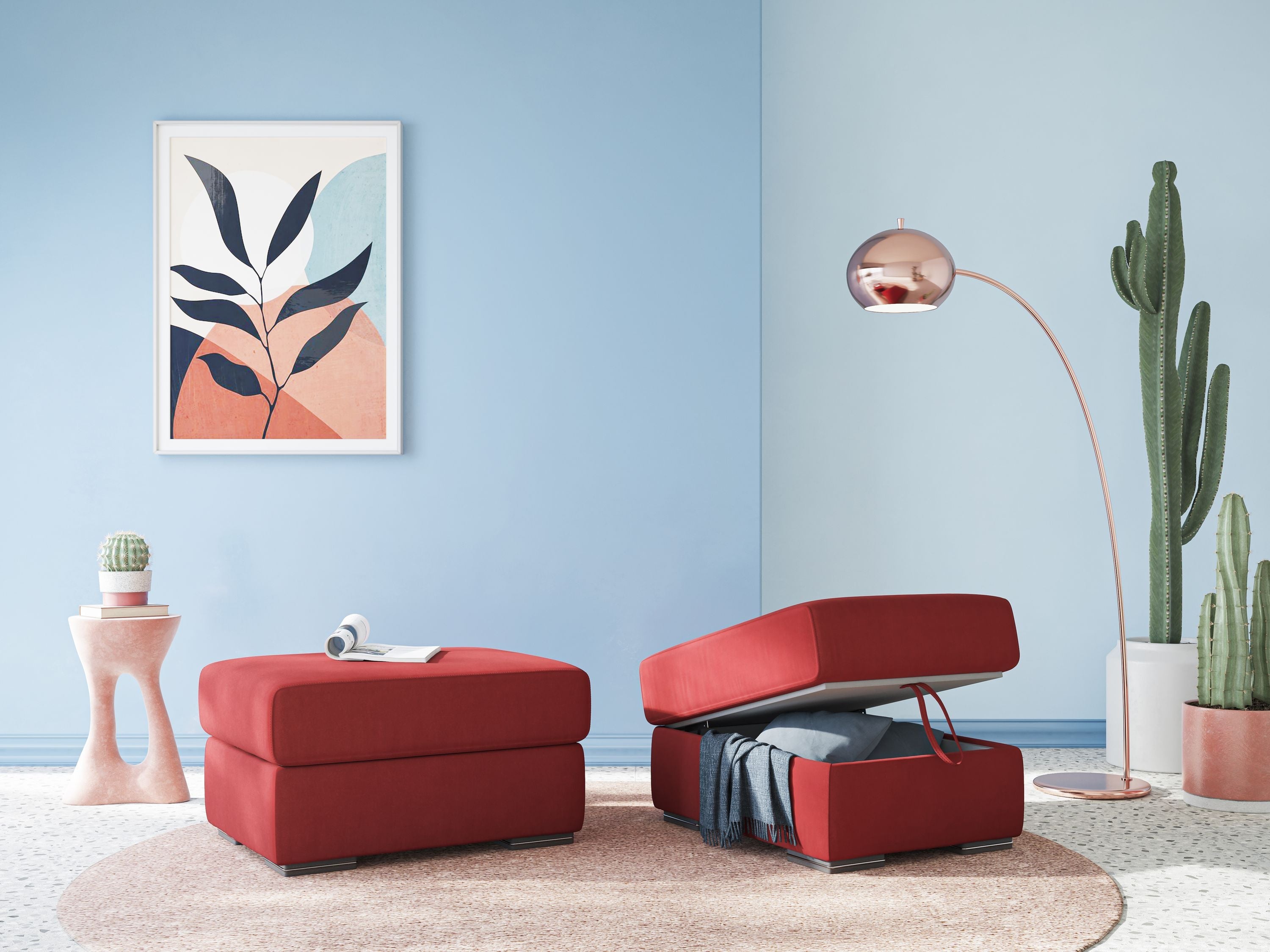 Sun pouf apribile contenitore in microfibra smacchiabile T11 petrolio - divani.store