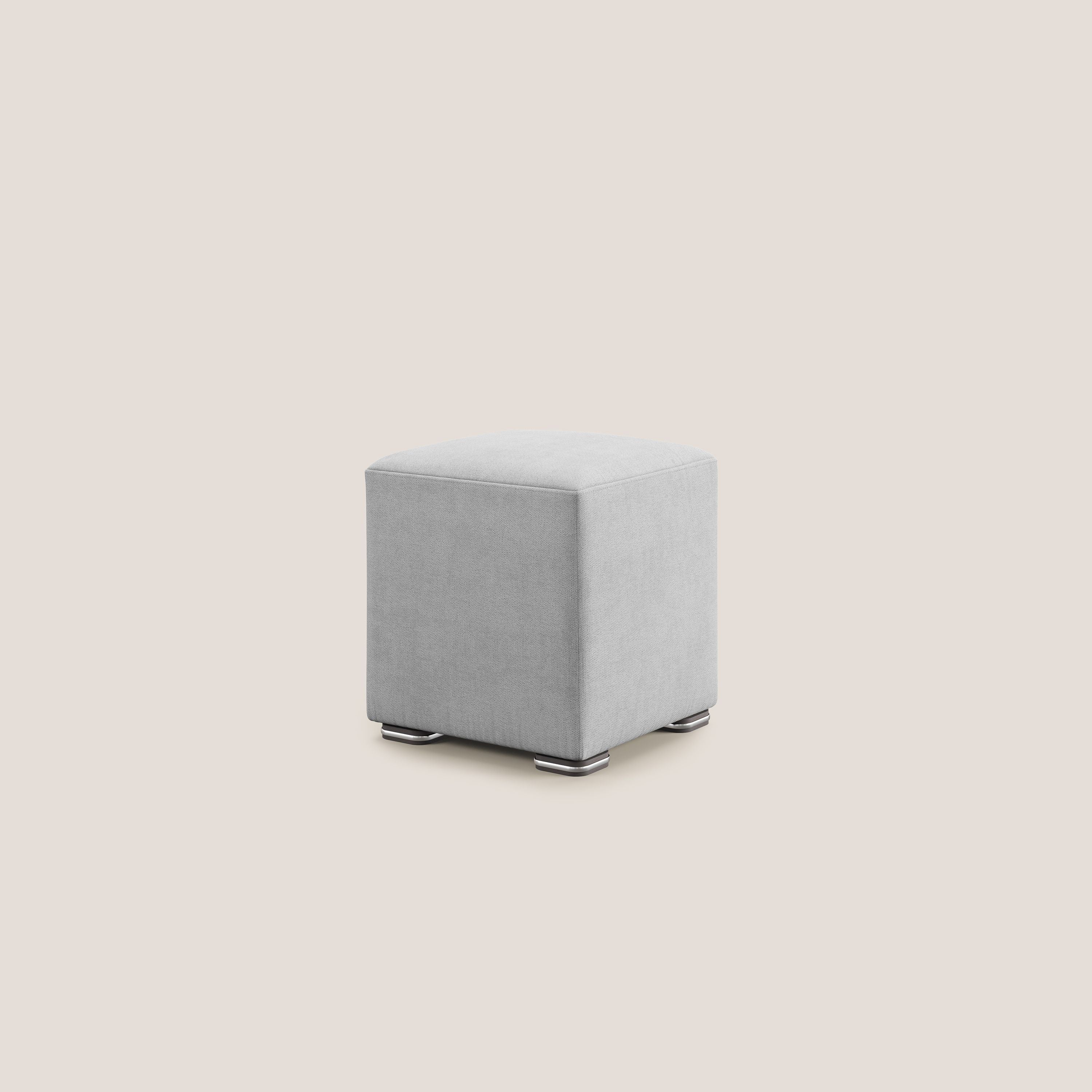 Cube pouf in tessuto morbido impermeabile T02 grigio chiaro - divani.store