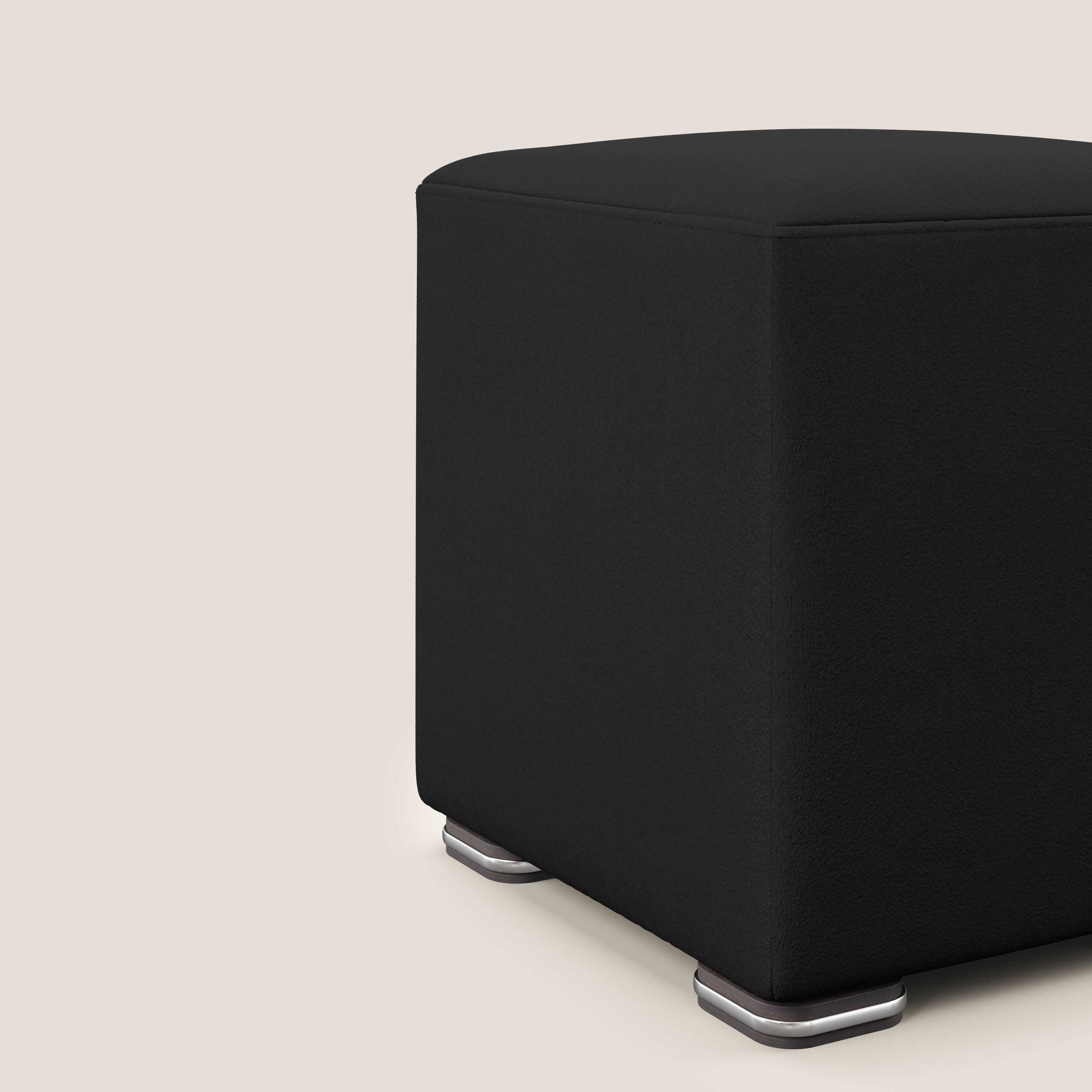 Cube pouf in microfibra smacchiabile T11 nero - divani.store