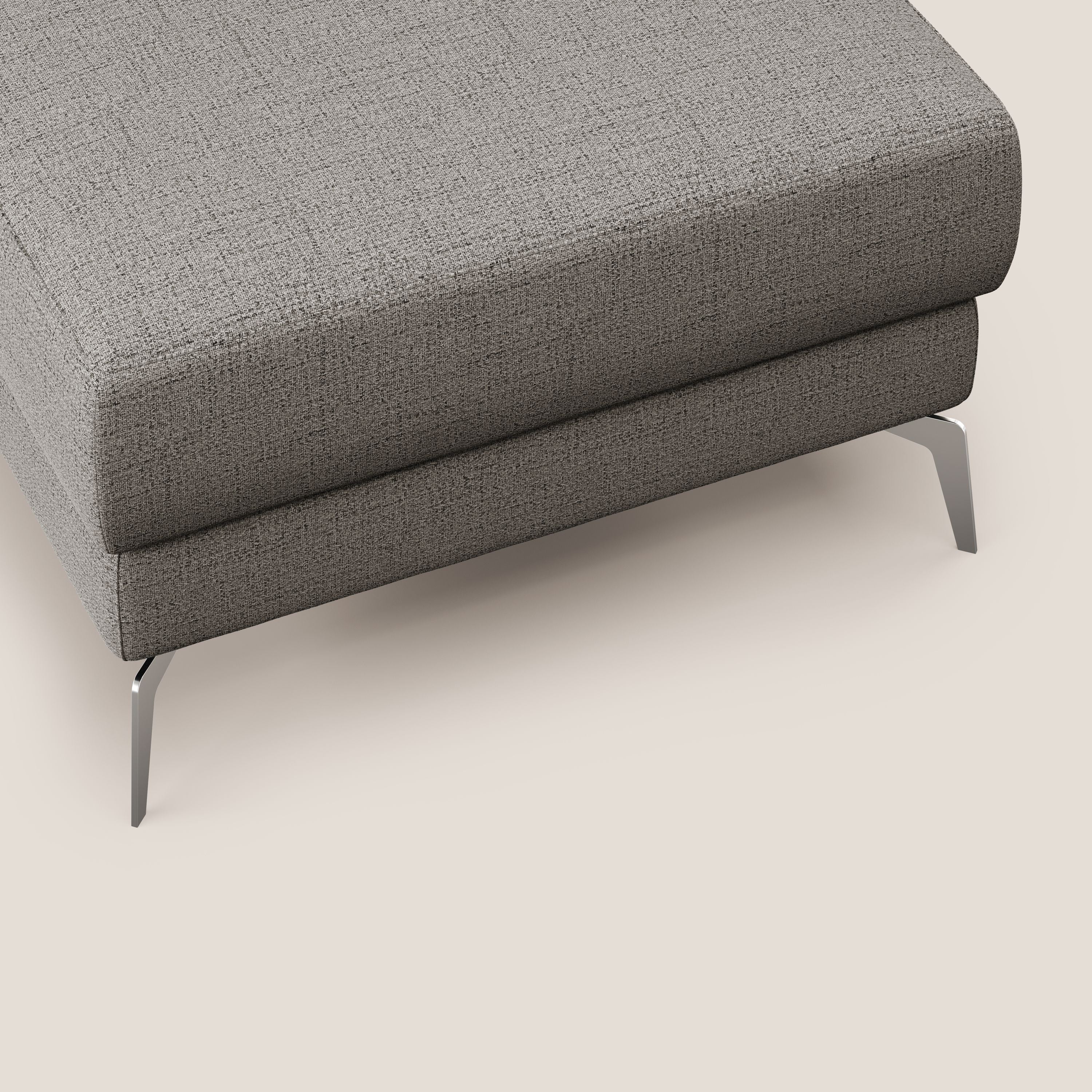 Star Pouf con piedini alti in tessuto impermeabile fiammato T03 talpa - divani.store