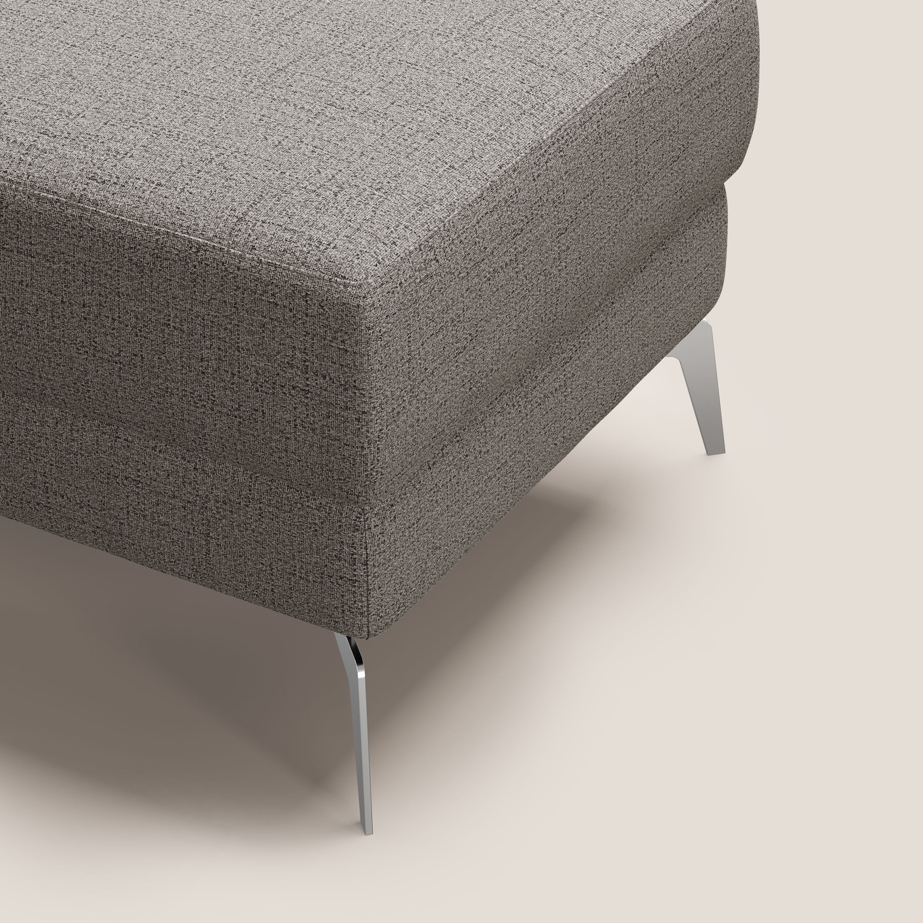 Star Pouf con piedini alti in tessuto impermeabile fiammato T03 talpa - divani.store