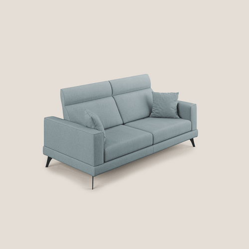 Slide Divano con schienali traslanti e poggiatesta in tessuto smacchiabile T05 carta da zucchero - divani.store