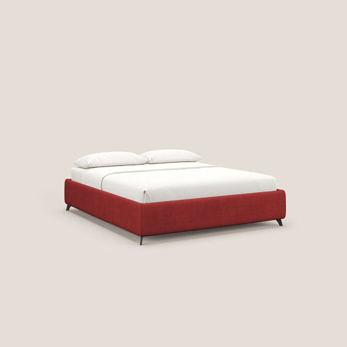 Sara sommier con giroletto contenitore in tessuto impermeabile T02 rosso - divani.store