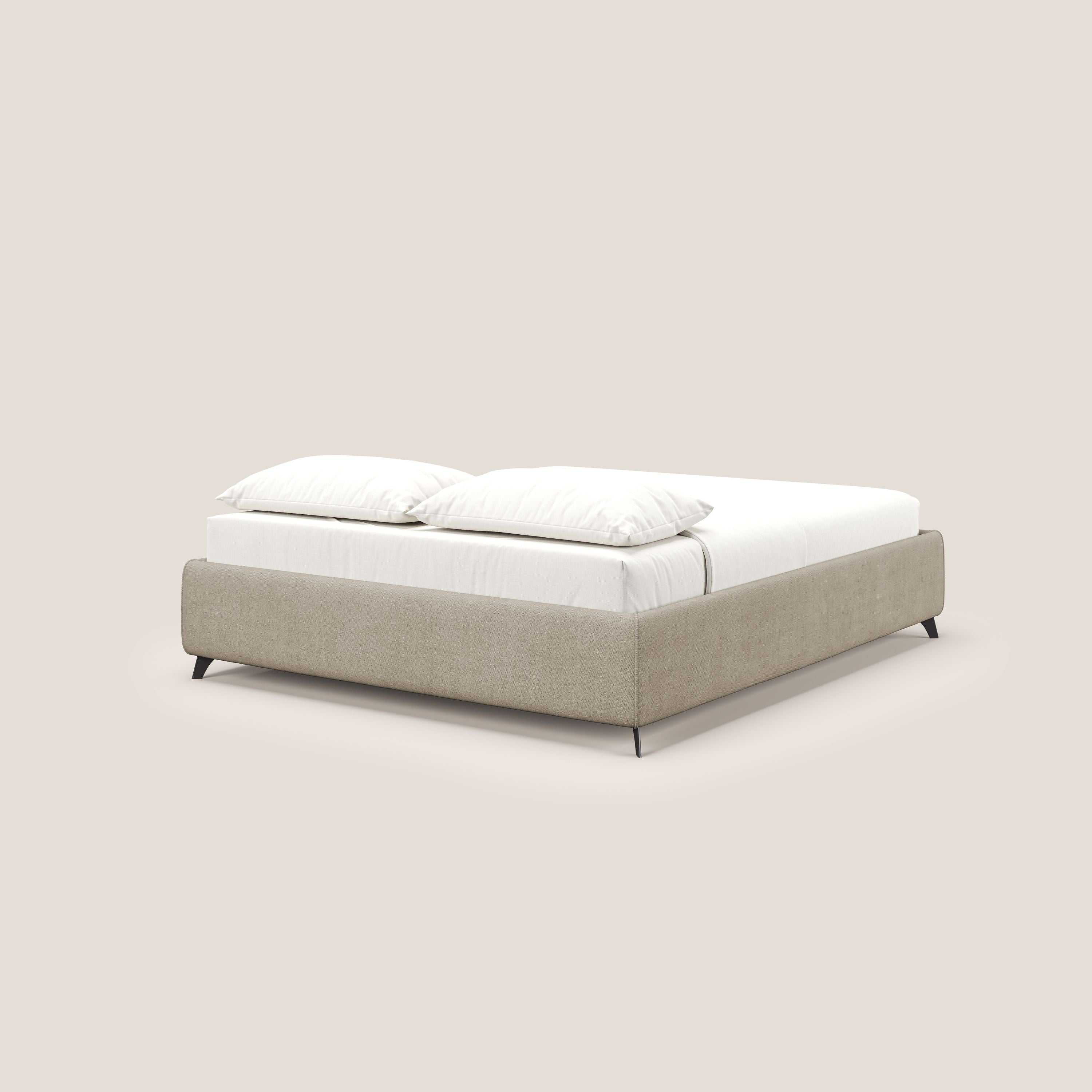 Sara sommier con giroletto contenitore in tessuto impermeabile T02 beige - divani.store