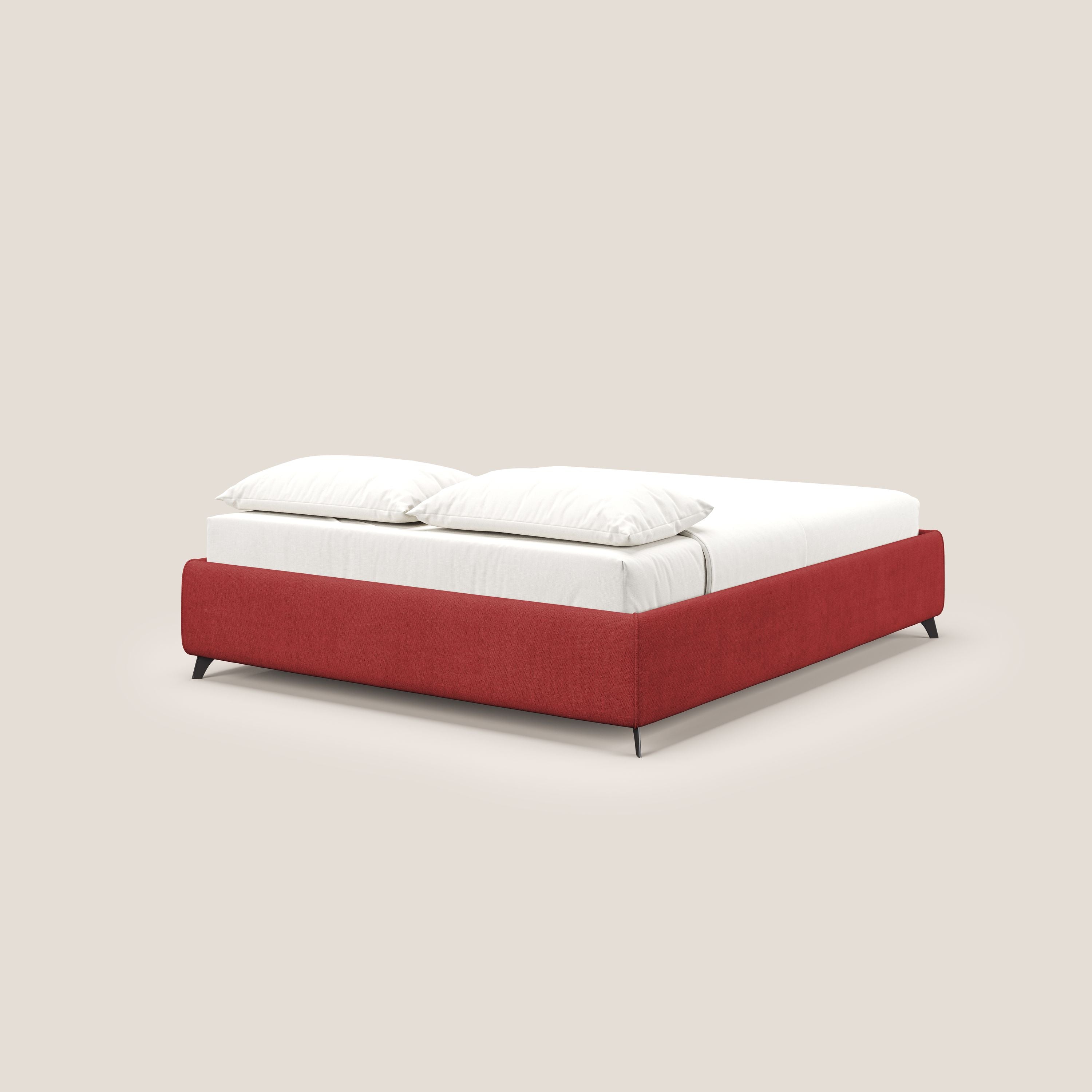 Sara sommier con giroletto contenitore in tessuto impermeabile T02 rosso - divani.store