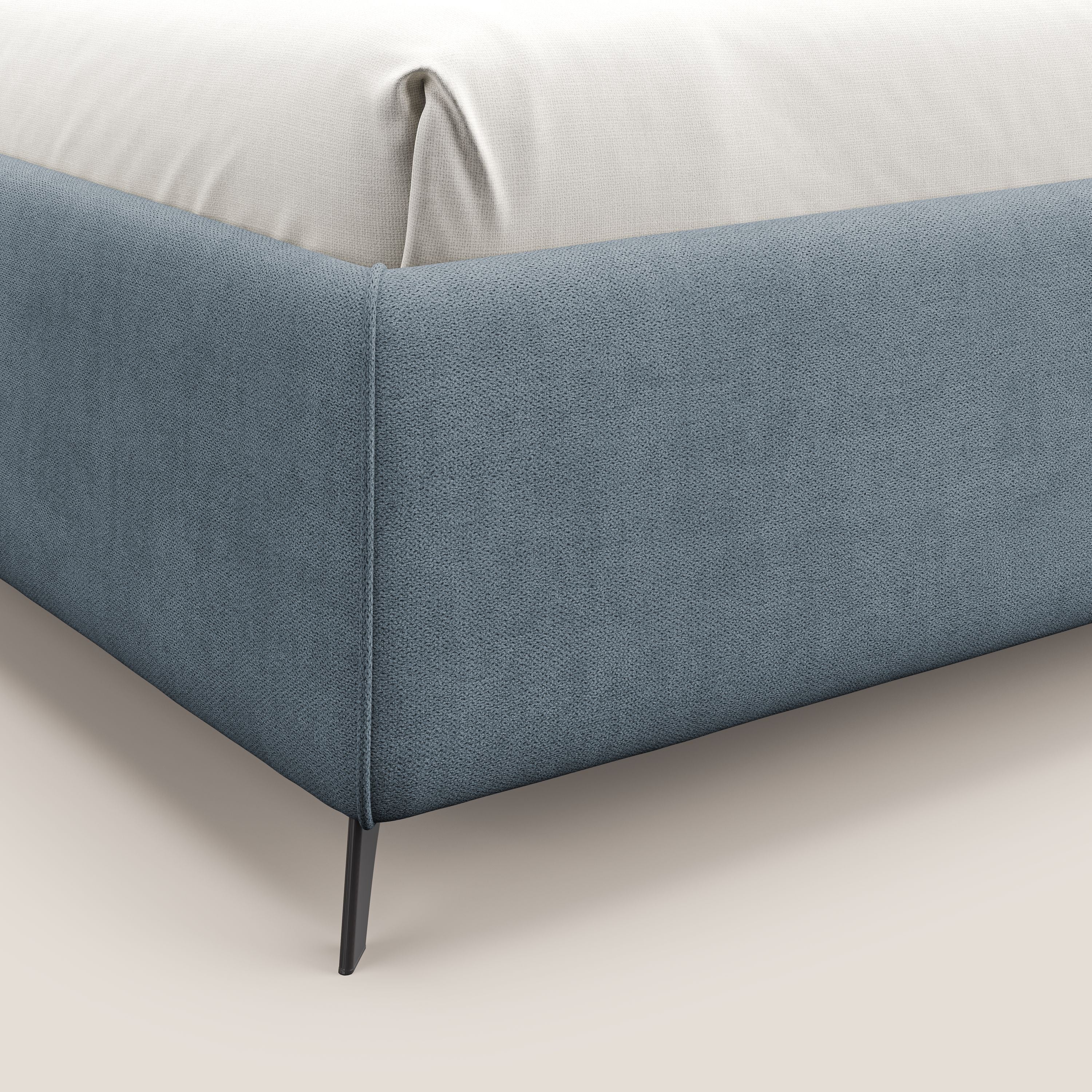 Sara sommier con giroletto contenitore in tessuto impermeabile T02 carta da zucchero - divani.store