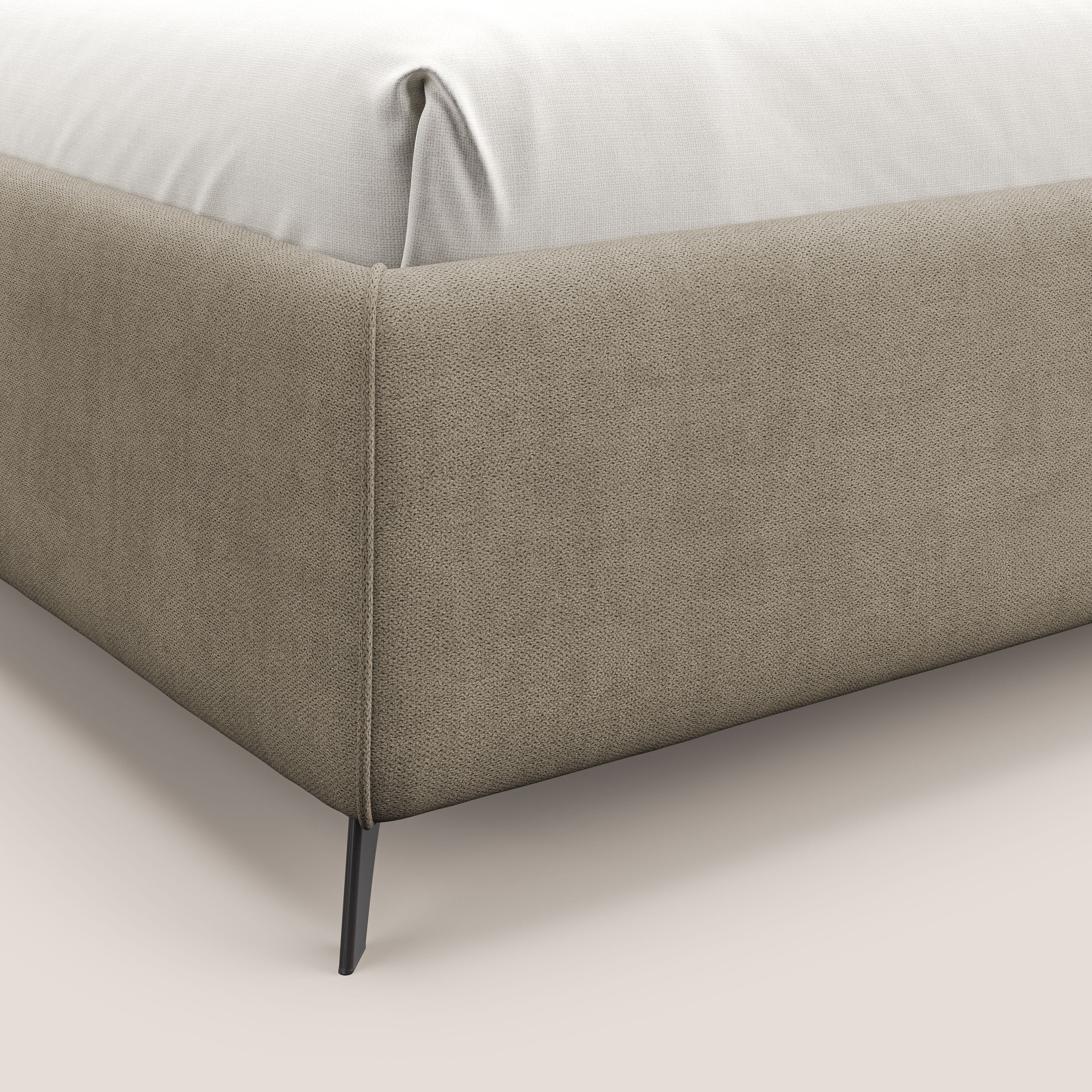 Sara sommier con giroletto contenitore in tessuto impermeabile T02 beige - divani.store