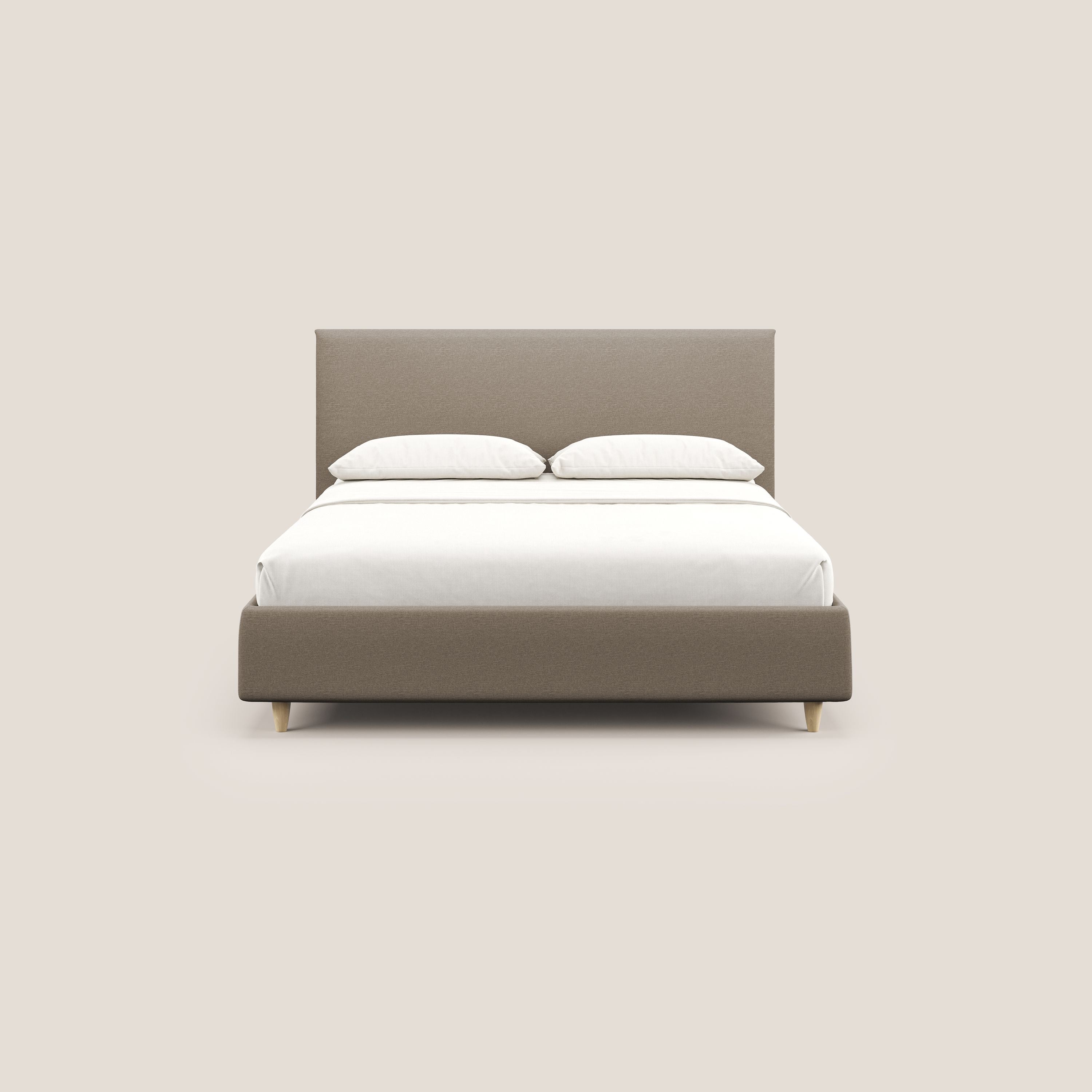 Teresa letto contenitore e sfoderabile in tessuto misto cotone impermeabile T13 beige - divani.store