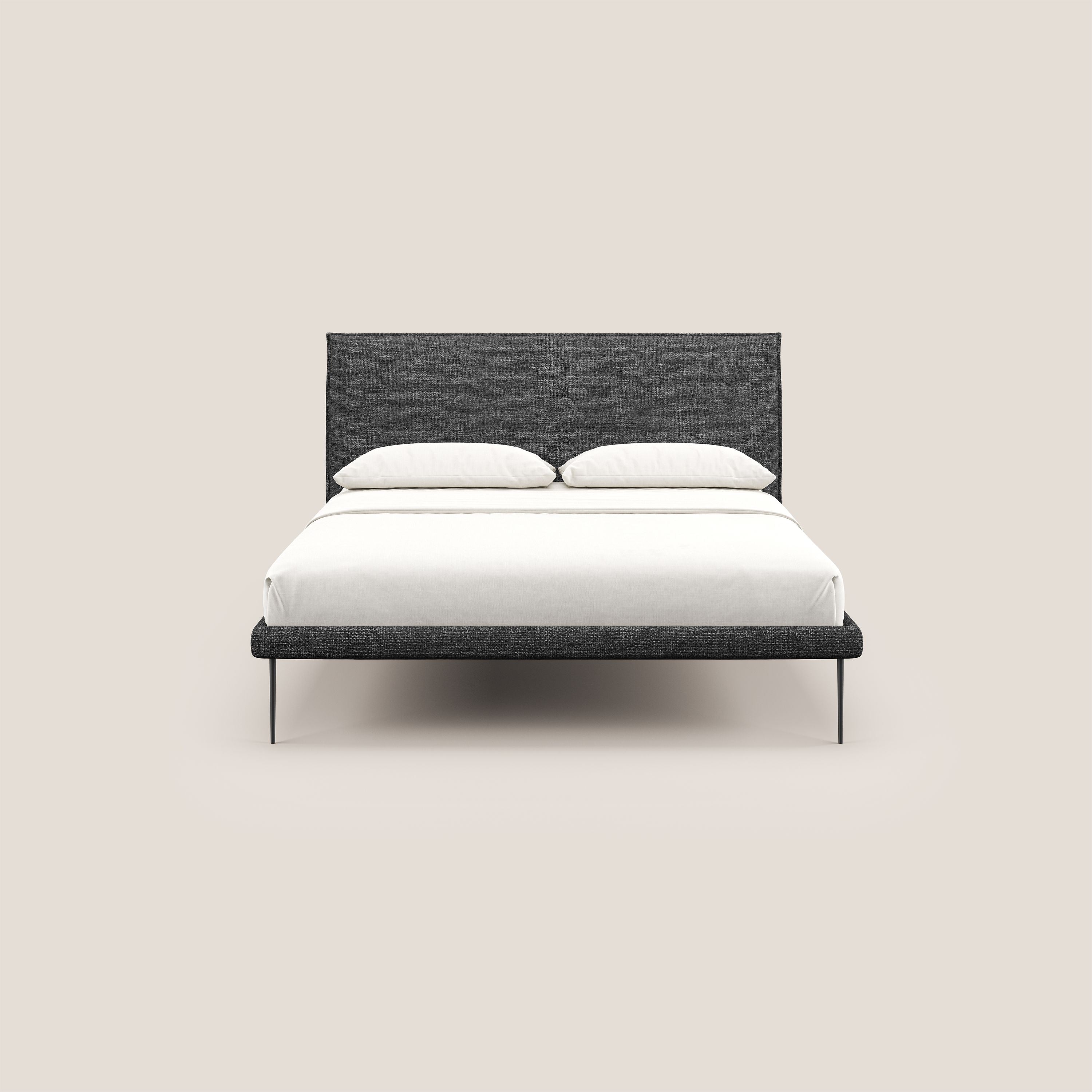 Theo letto imbottito moderno sfoderabile con piedi alti in metallo in tessuto impermeabile T10 antracite - divani.store