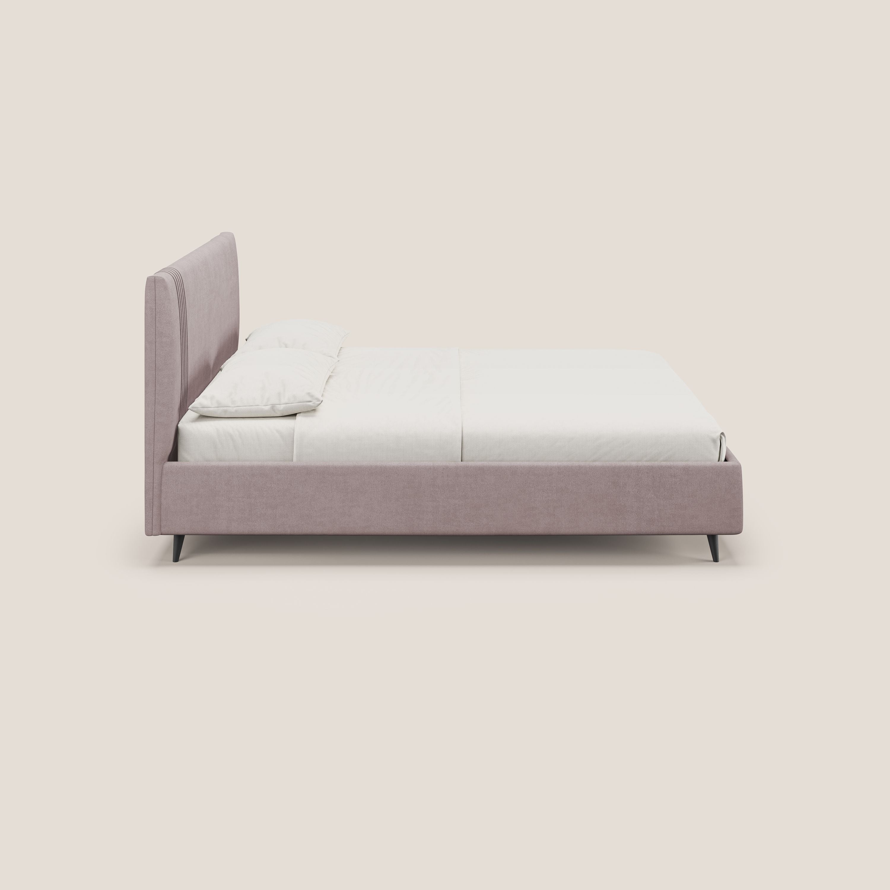 Yvonne letto contenitore in morbido tessuto impermeabile T02 rosa - divani.store