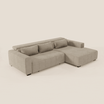Doric Ecksofa mit Ottomane und ausziehbaren Sitzen mit elektrischem Relax – verstellbare Kopfstützen aus fleckenabweisendem Stoff T23