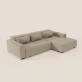 Doric Ecksofa mit Ottomane und ausziehbaren Sitzen mit elektrischem Relax – verstellbare Kopfstützen aus fleckenabweisendem Stoff T23