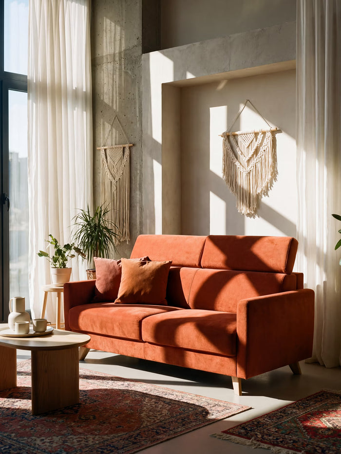 Francy schlafsofa mit verstellbaren Kopfstützen – 100% abziehbar in elegantem, fleckenabweisendem Stoff T30