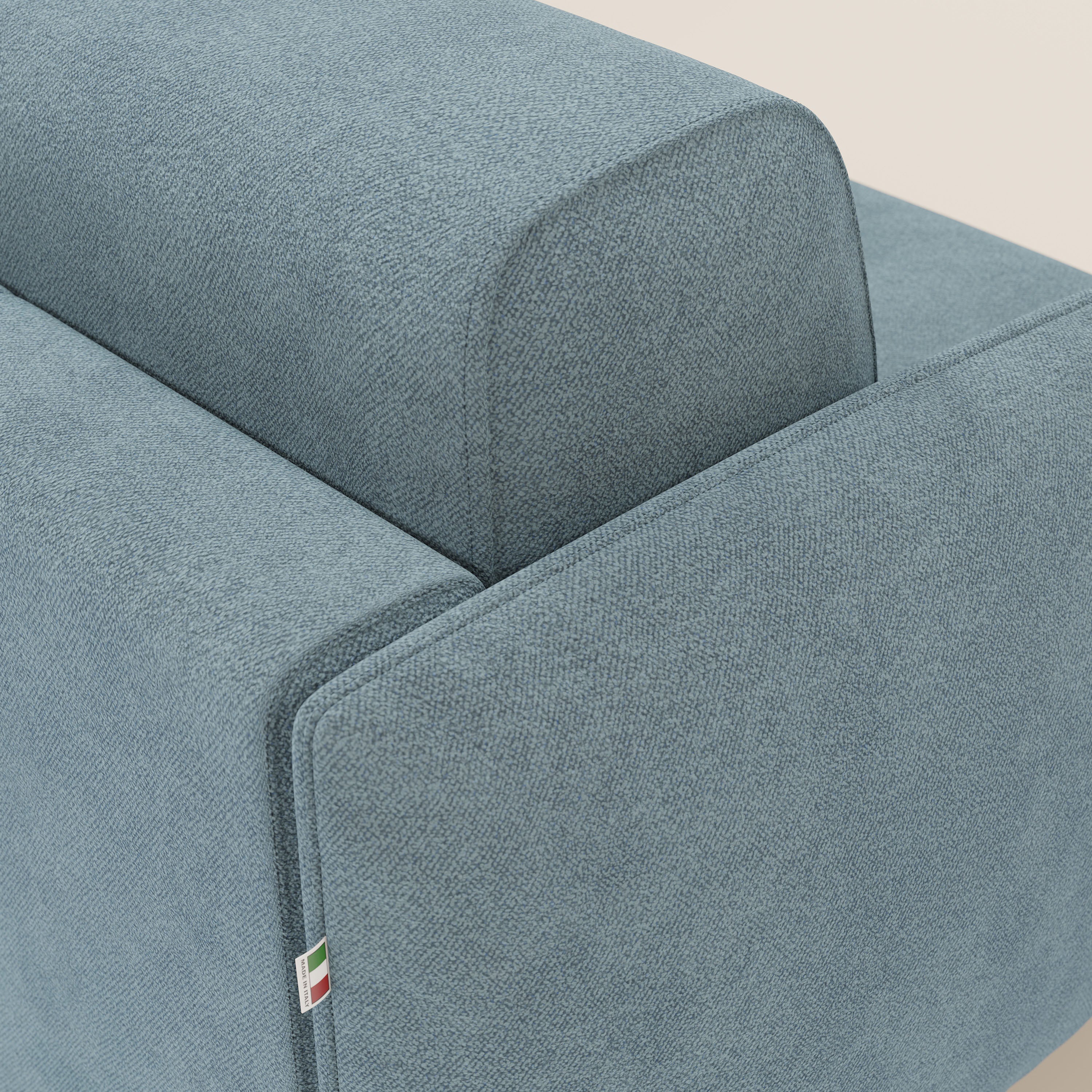 Giglio divano letto angolare con materasso alto 18 cm e penisola contenitore in morbido bouclé impermeabile T07 - divani.store