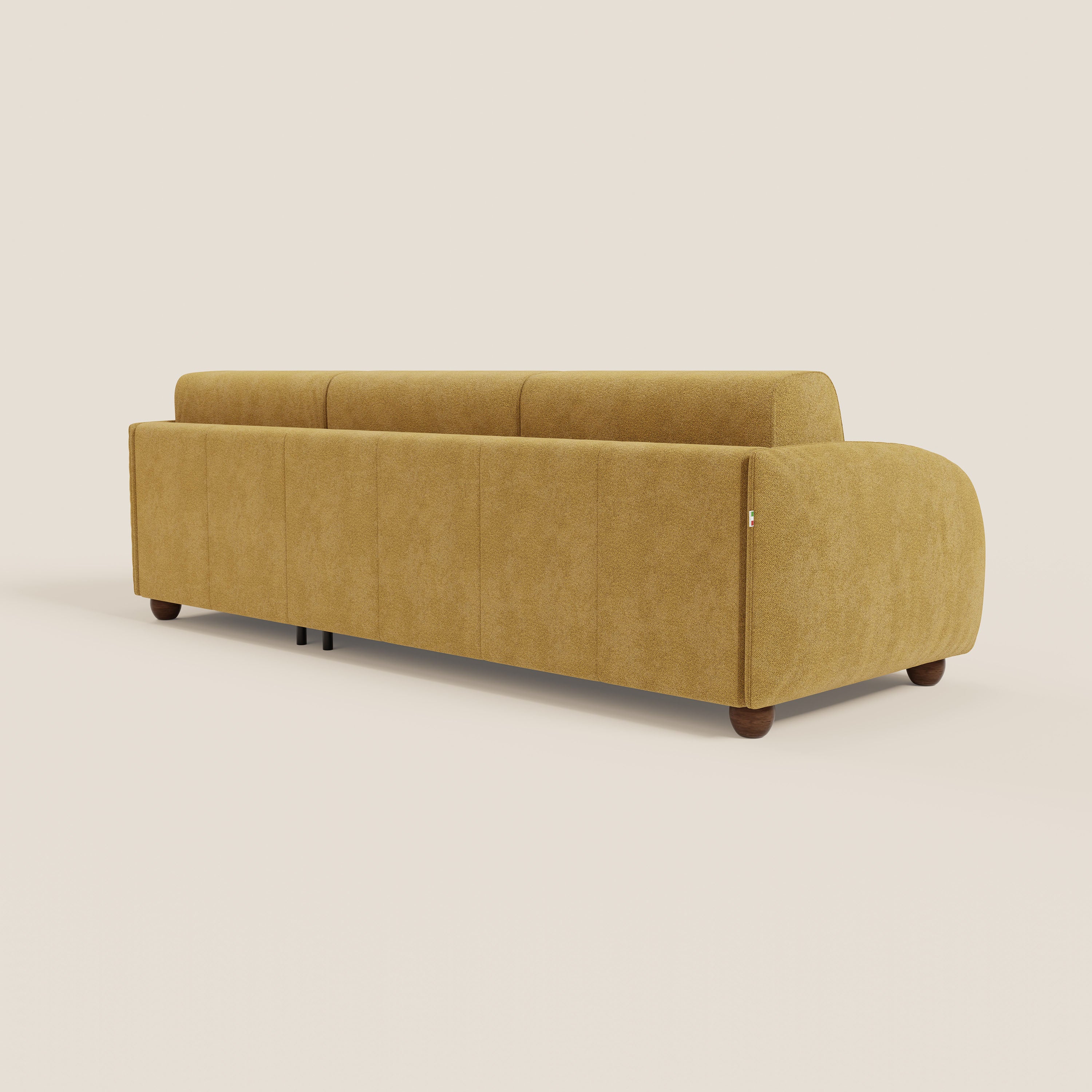 Giglio divano letto angolare con materasso alto 18 cm e penisola contenitore in morbido bouclé impermeabile T07 - divani.store