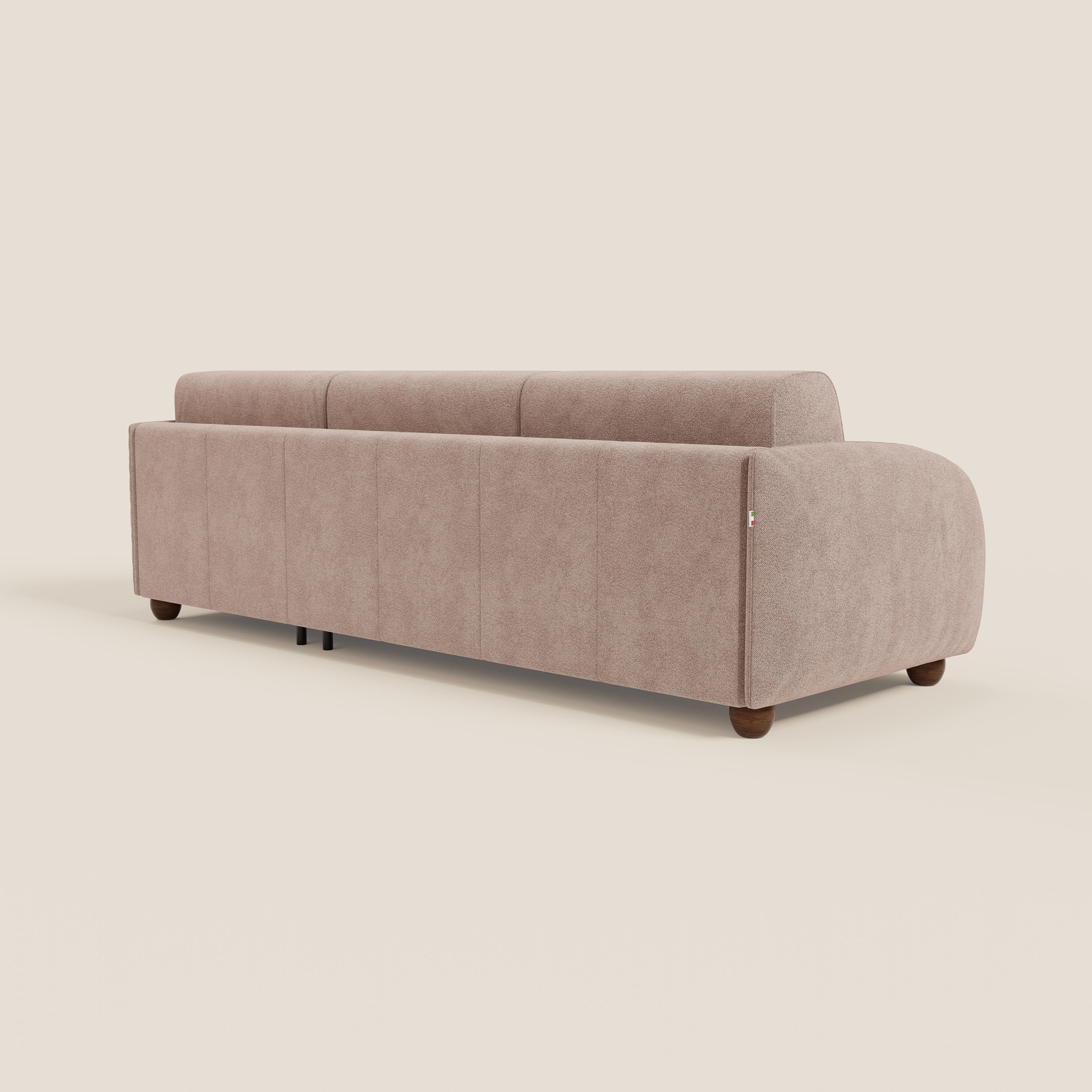 Giglio divano letto angolare con materasso alto 18 cm e penisola contenitore in morbido bouclé impermeabile T07 - divani.store