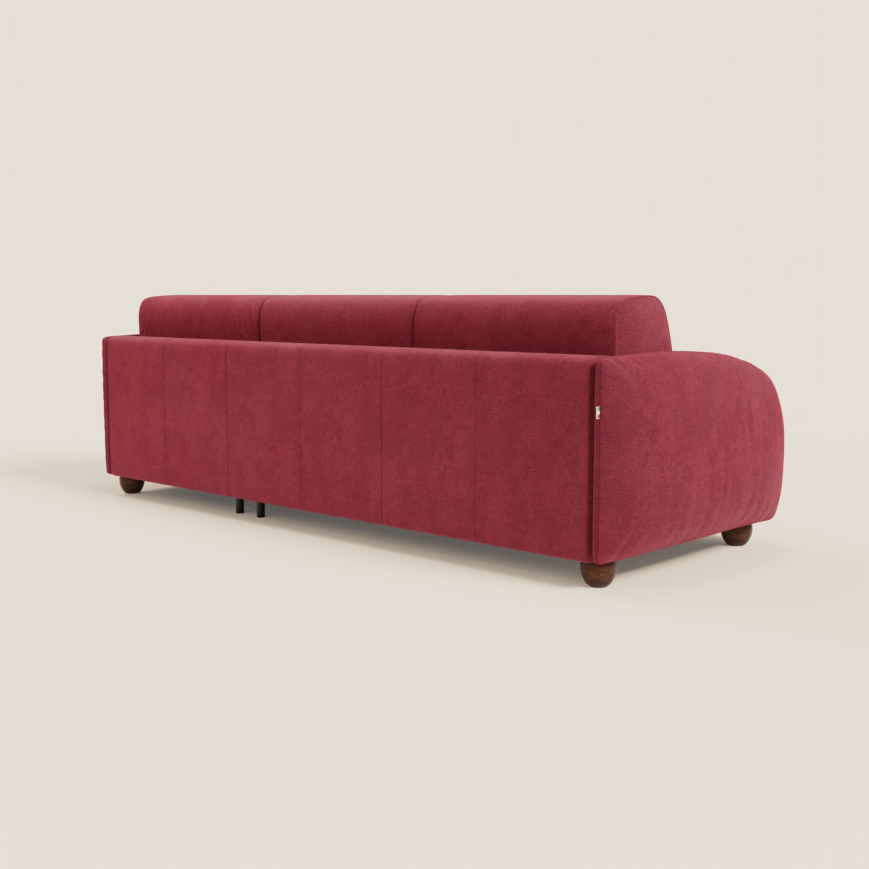 Giglio divano letto angolare con materasso alto 18 cm e penisola contenitore in morbido bouclé impermeabile T07 - divani.store