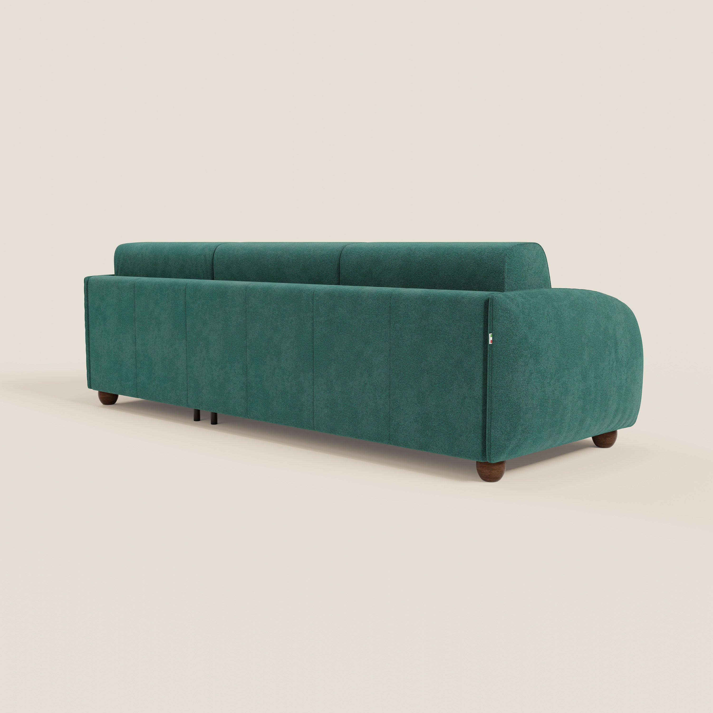 Giglio divano letto angolare con materasso alto 18 cm e penisola contenitore in morbido bouclé impermeabile T07 - divani.store