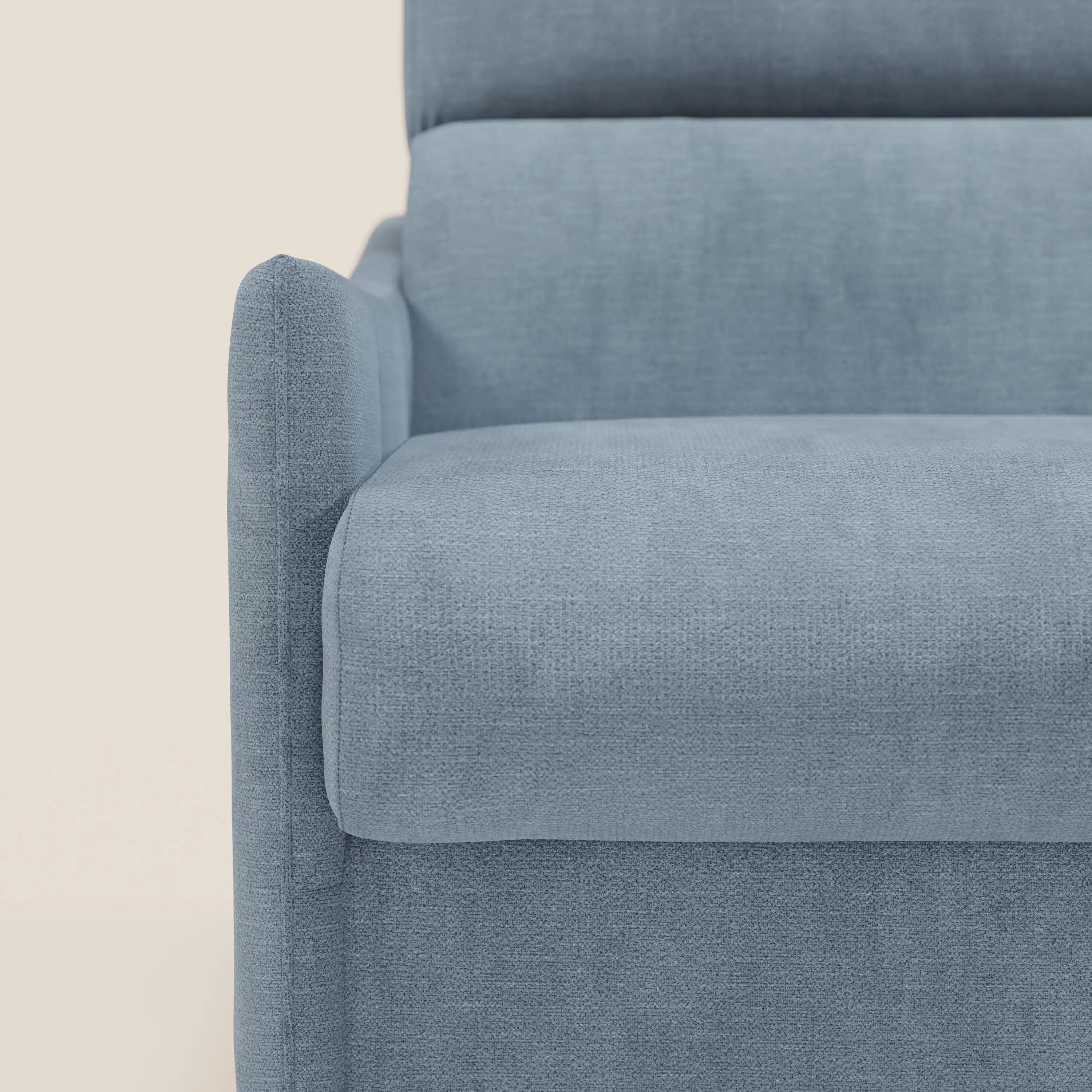 Loto Divano Letto Angolare con Penisola contenitore, Poggiatesta, Materasso Alto H18 in morbido tessuto impermeabile T14 - divani.store