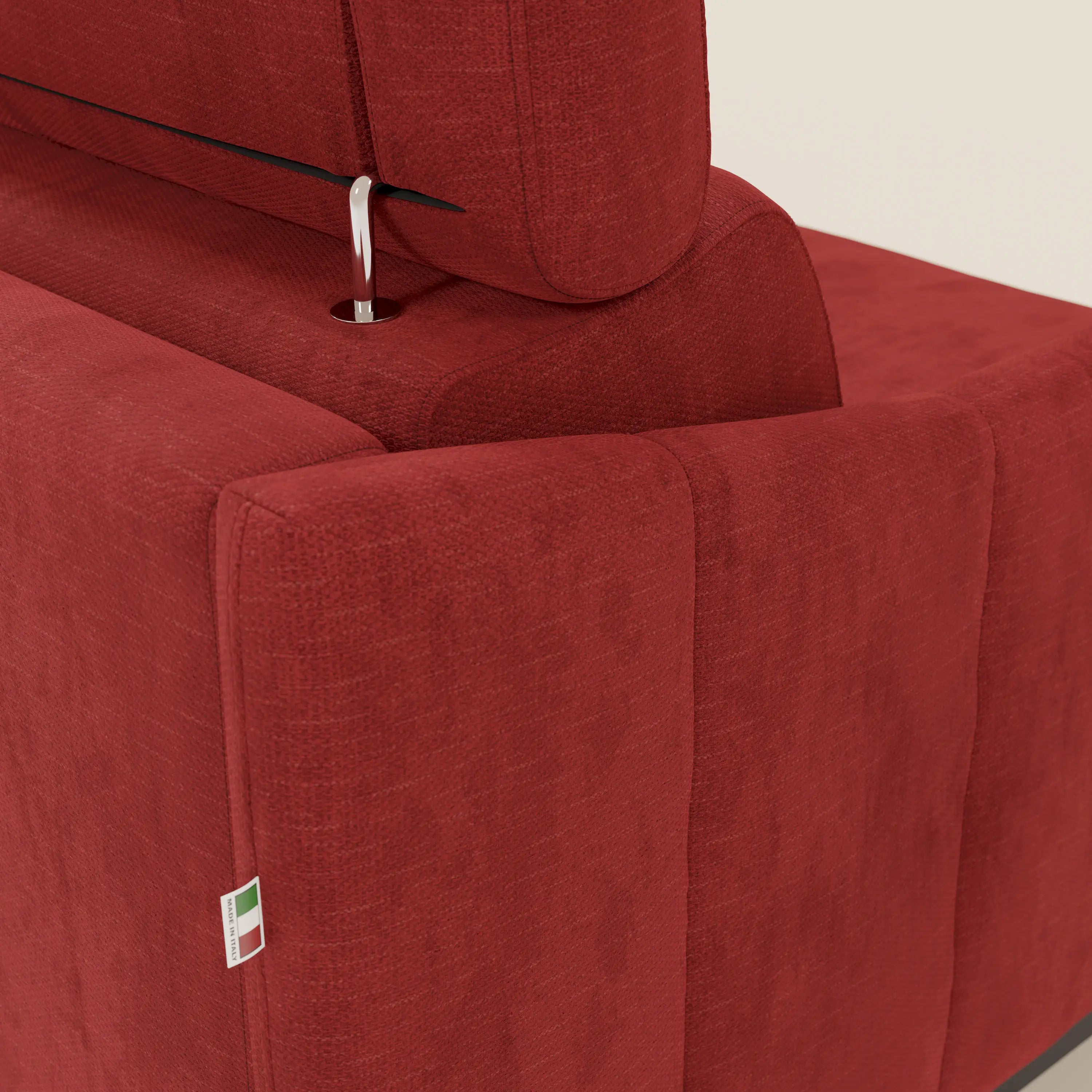 Loto Divano Letto Angolare con Penisola contenitore, Poggiatesta, Materasso Alto H18 in morbido tessuto impermeabile T14 - divani.store