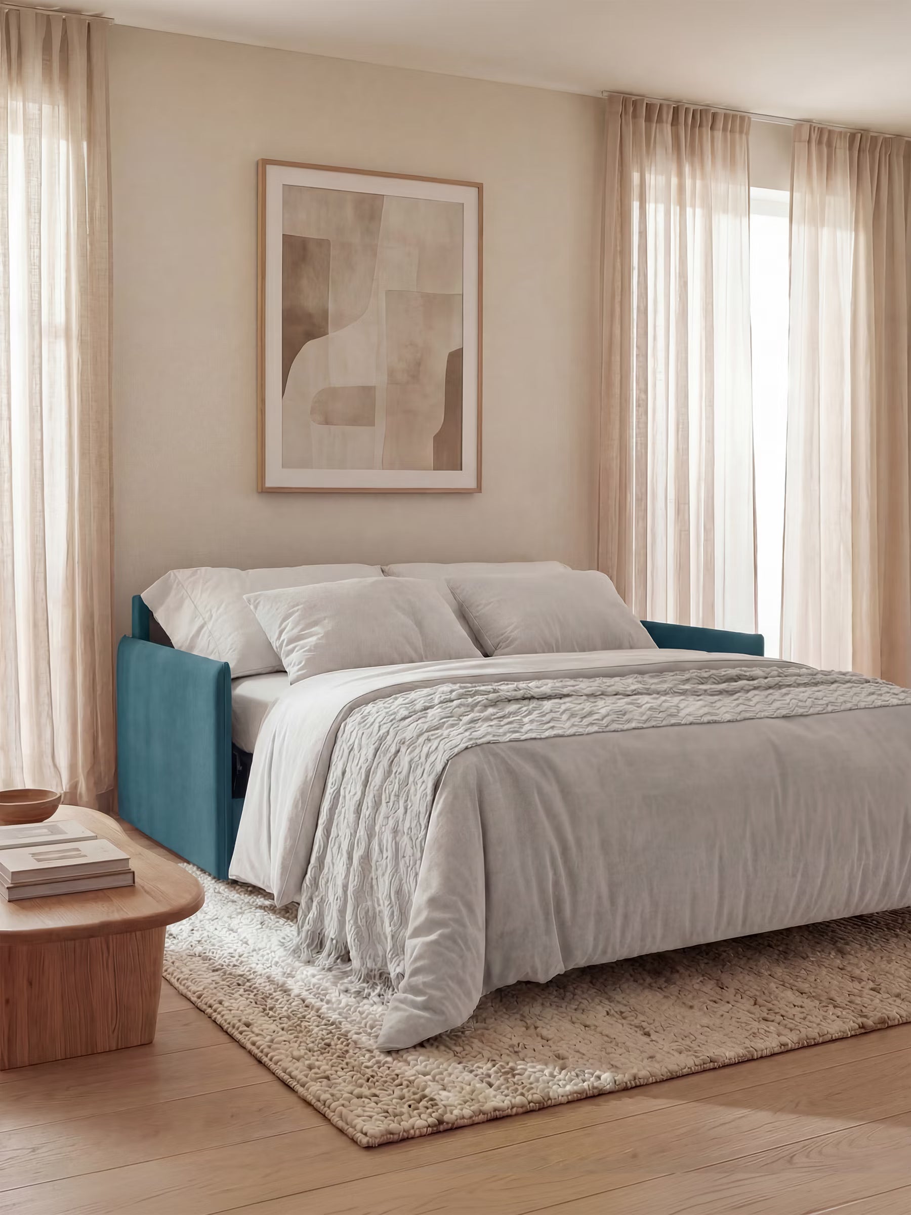 Miryam Divano letto con poggiatesta reclinabili e comfort maxi - design compatto in morbido tessuto smacchiabile T31