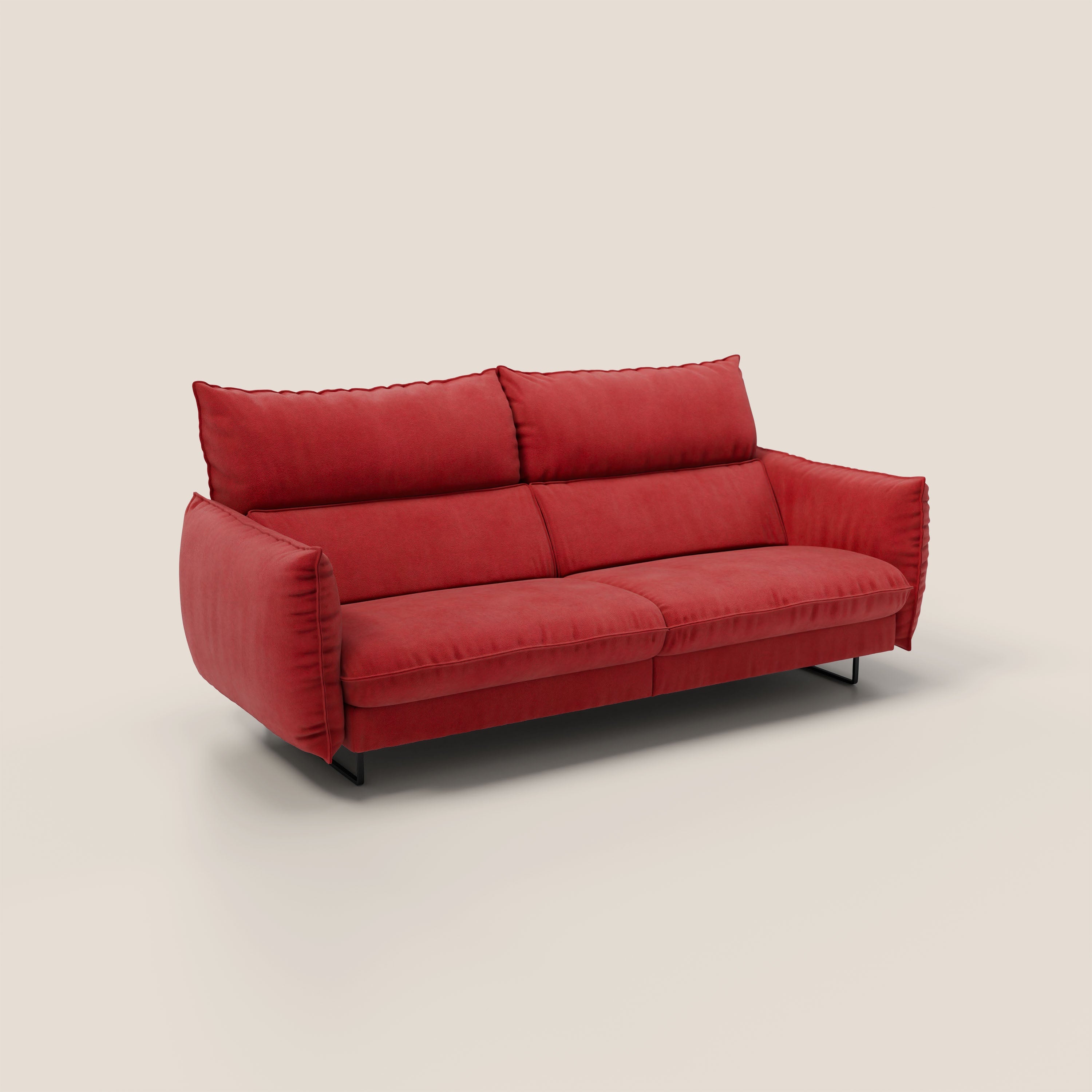 Monamour Divano dal design moderno con opzione relax elettrico in microfibra smacchiabile impermeabile T11 rosso - divani.store