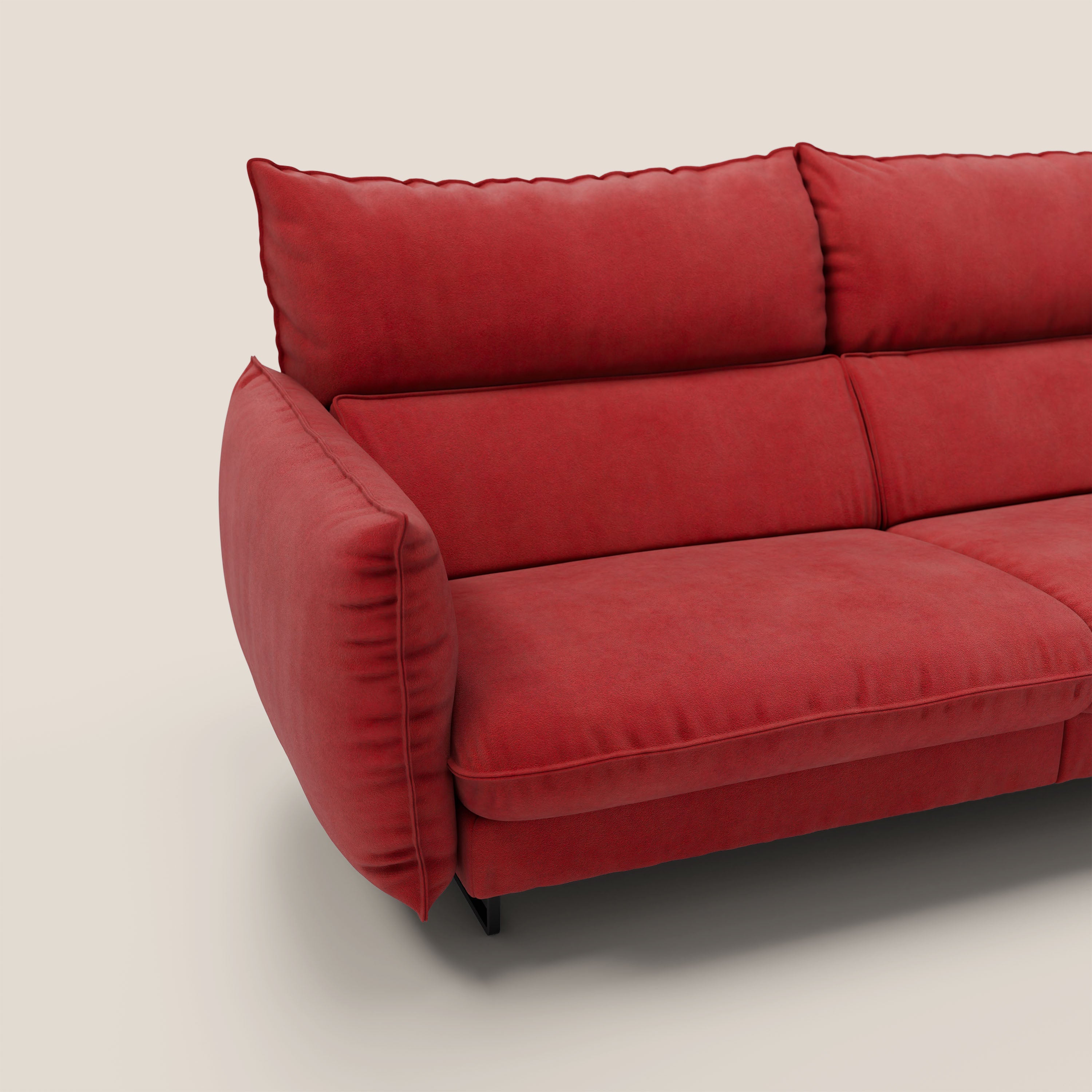 Monamour Divano dal design moderno con opzione relax elettrico in microfibra smacchiabile impermeabile T11 rosso - divani.store