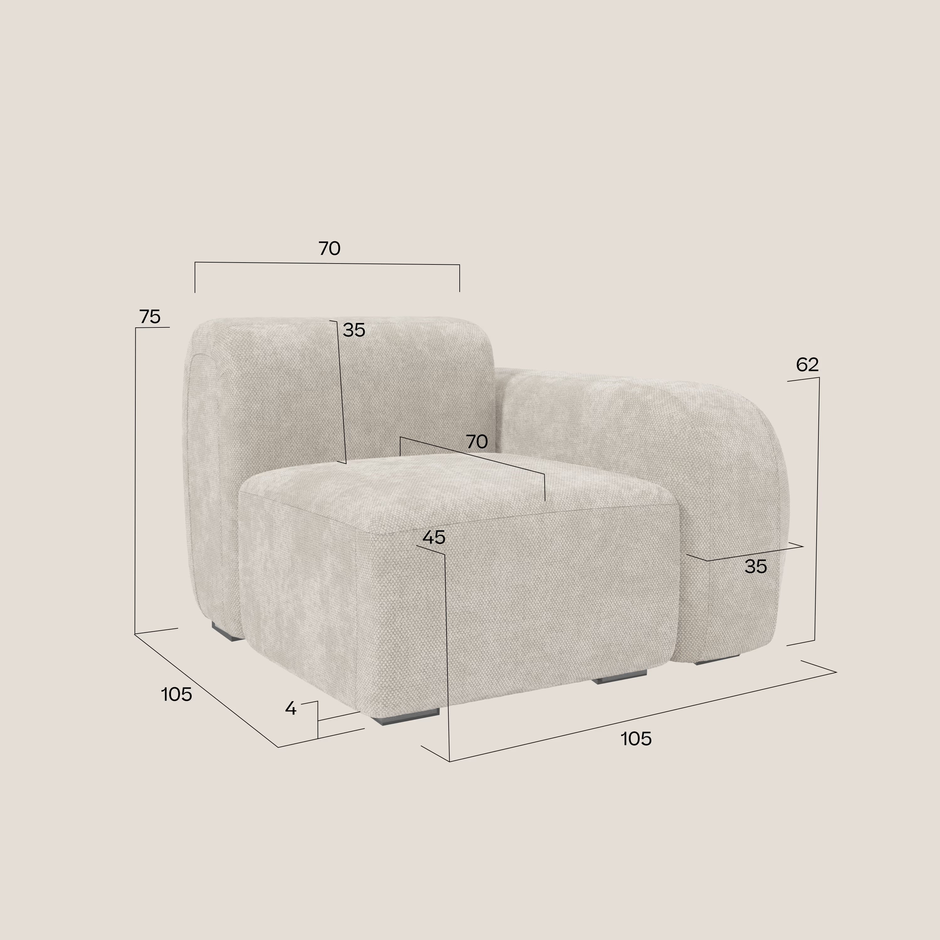 BonBon Endmodul 105 cm links oder rechts – Edition „Grande Fratello“ rostrot