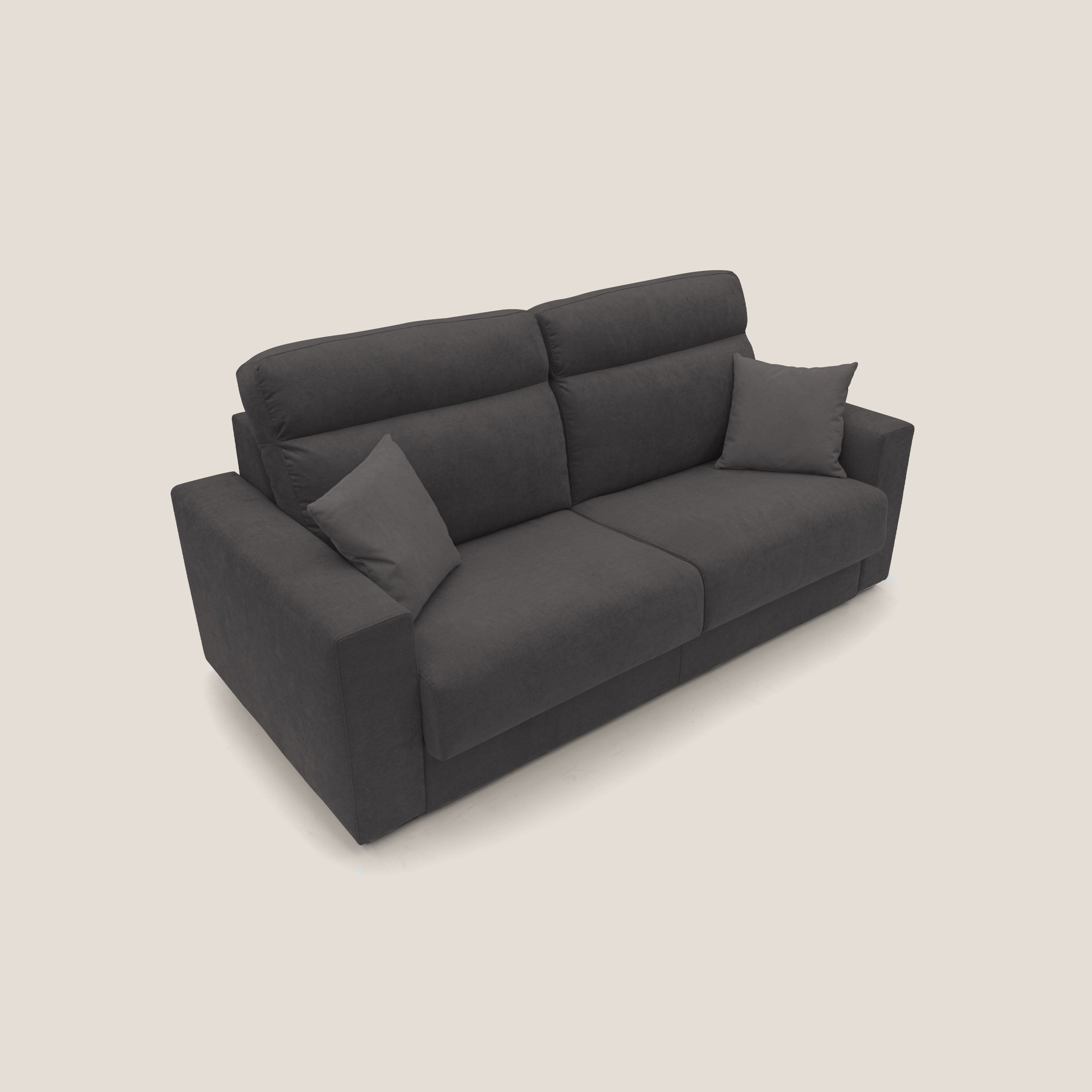 Nikita Divano letto matrimoniale con schienale morbido alto e rivestimento T02 nero - divani.store