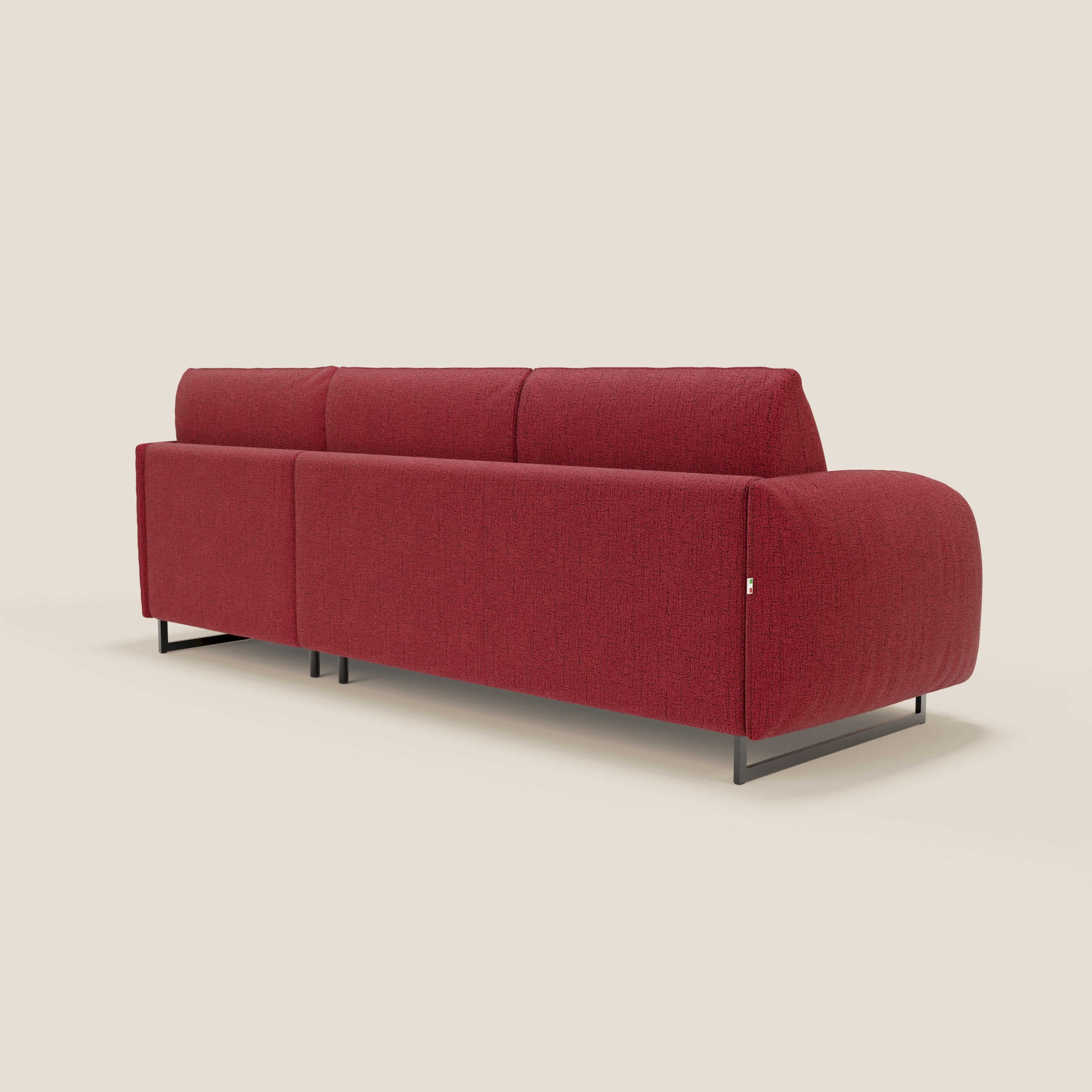 Ninfea Divano Letto Angolare con Penisola Contenitore e Materasso H18 cm - piedini in metallo e Tessuto impermeabile T03 - divani.store