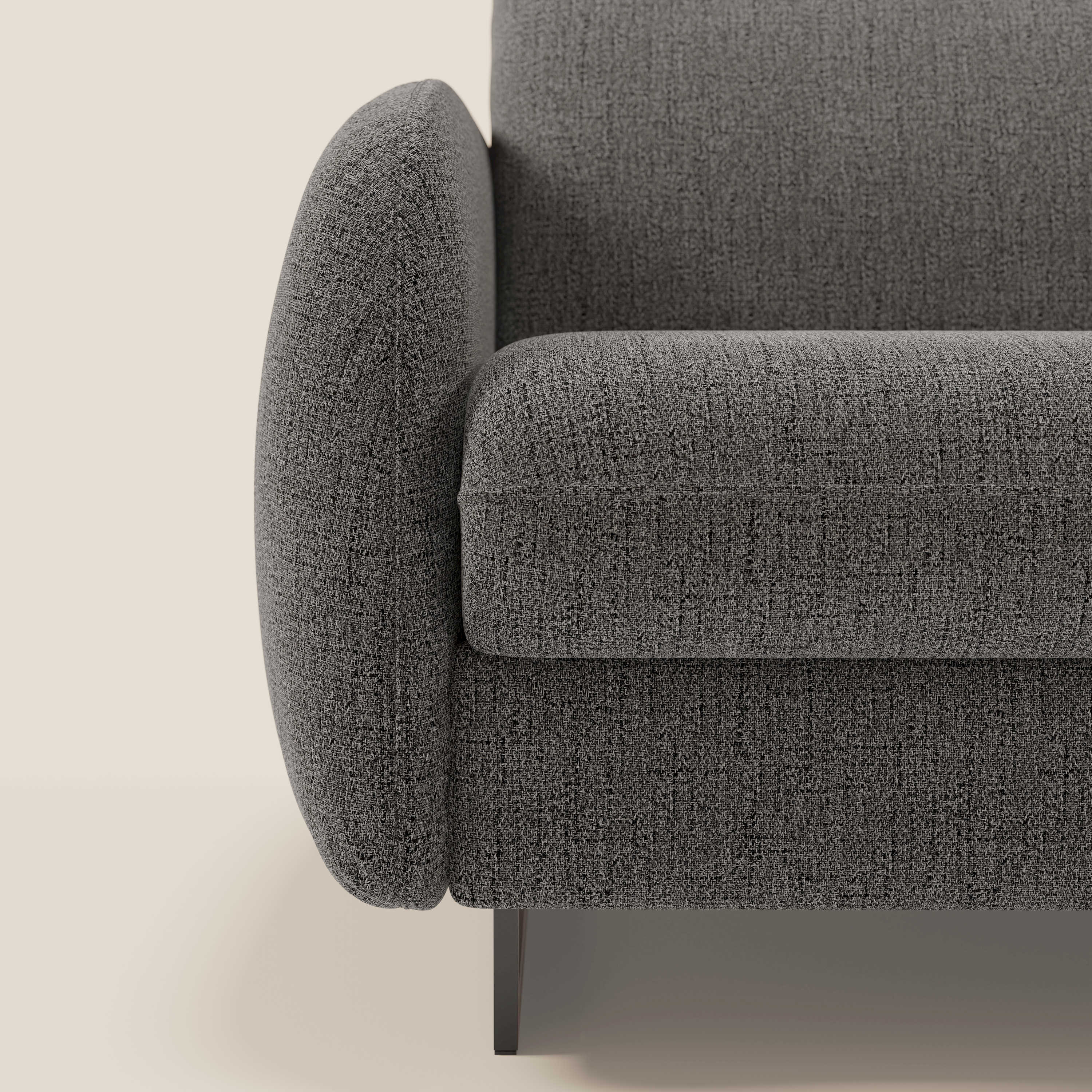 Ninfea divano letto Design Morbido con Piedini alti in Metallo e Materasso H18 cm in tessuto impermeabile T03 - divani.store