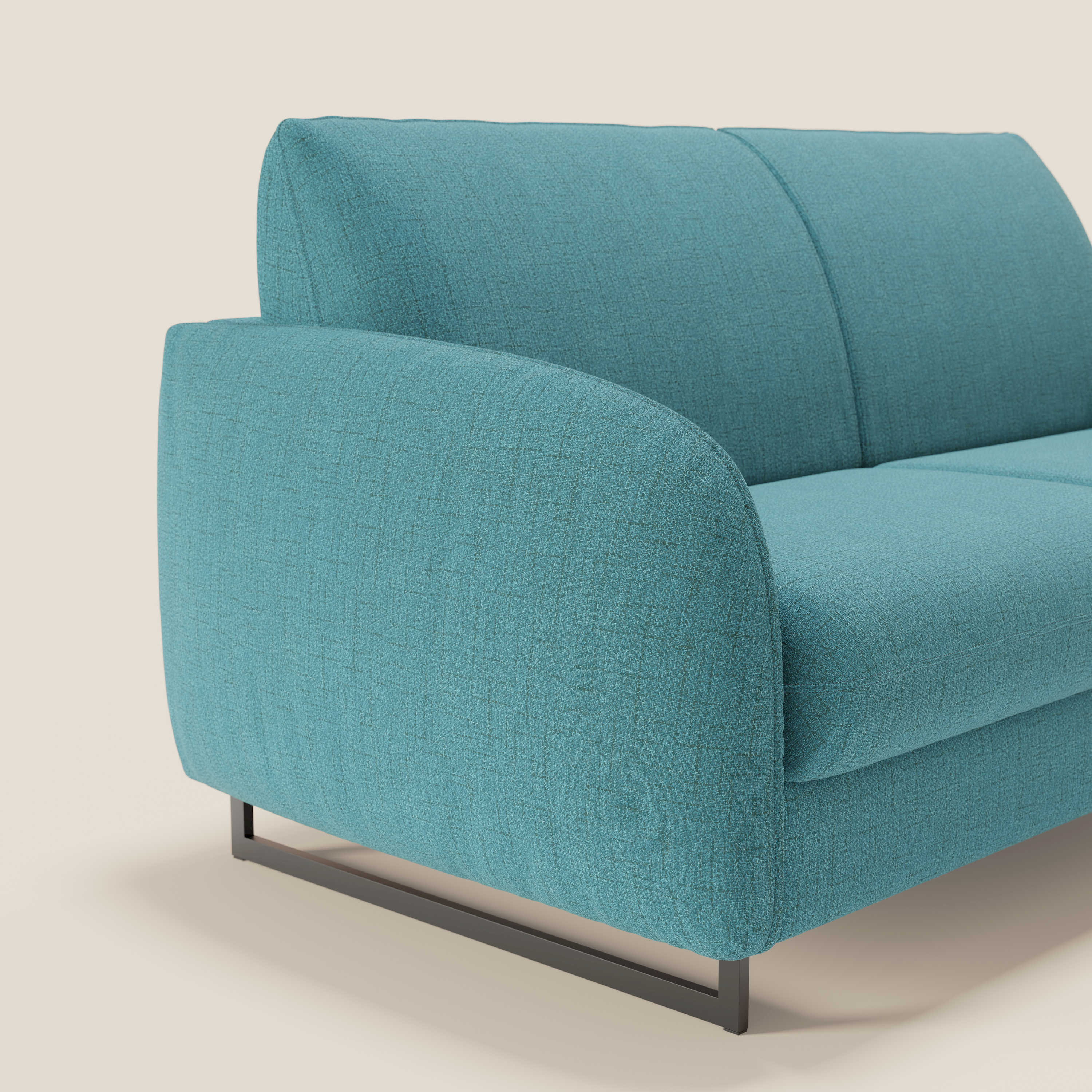 Ninfea divano letto Design Morbido con Piedini alti in Metallo e Materasso H18 cm in tessuto impermeabile T03 - divani.store