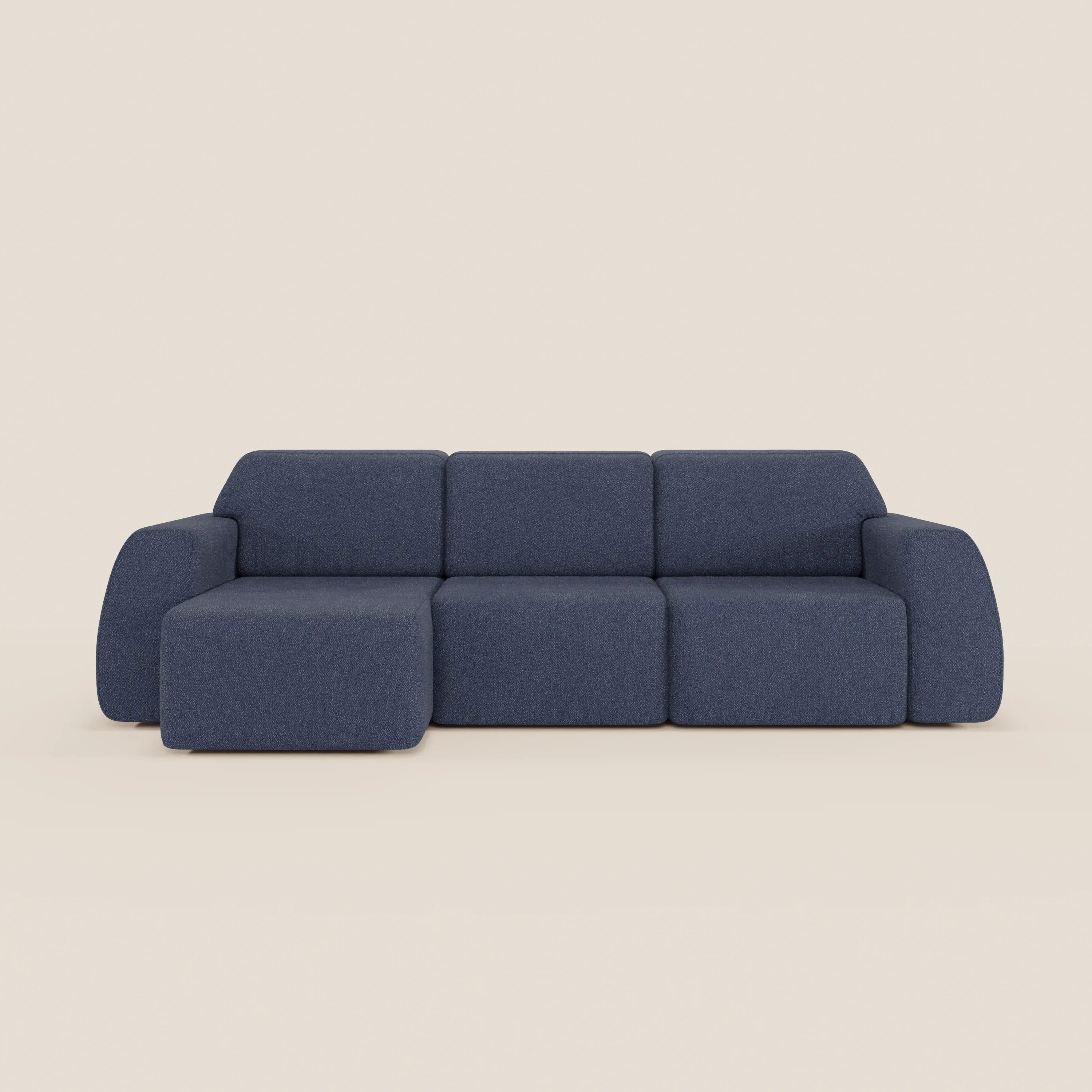 Orbit Divano angolare con penisola reversibile e tutte le sedute allungabili in tessuto smacchiabile effetto cotone T33 - divani.store