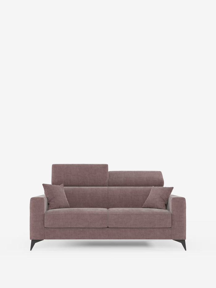 Pegaso schlafsofa als Doppelbett mit verstellbaren Kopfstützen aus fleckenabweisendem Jacquard-Stoff T22