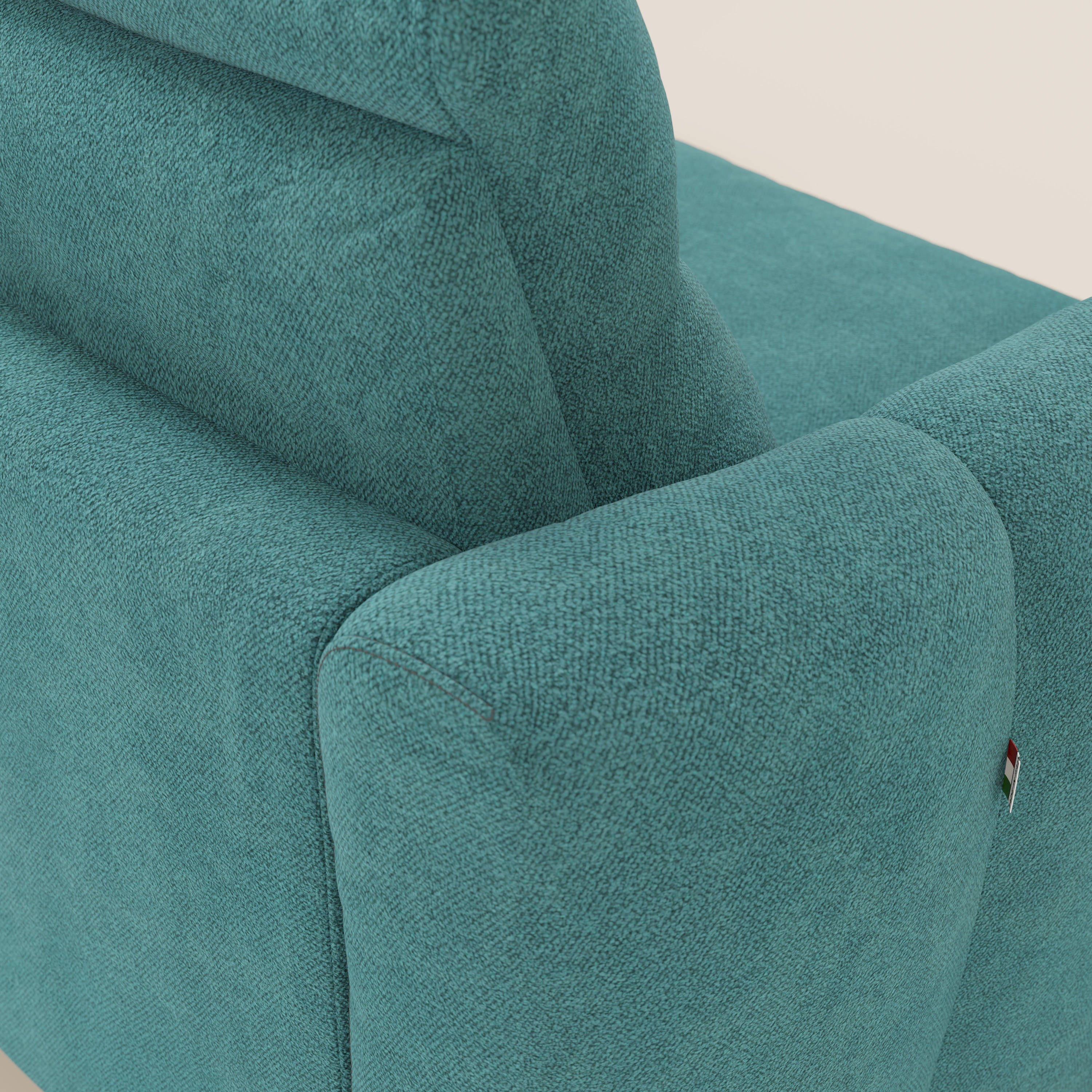 Peonia divano letto angolare con Penisola Contenitore - Materasso H18 cm in Bouclé Impermeabile T07 - divani.store