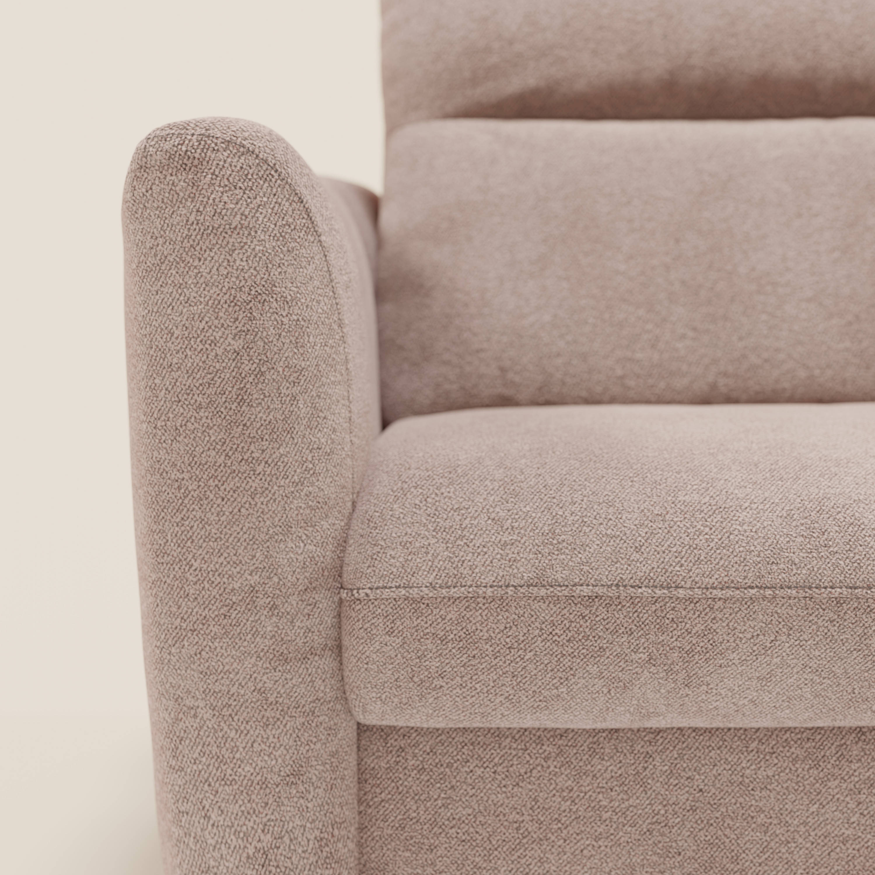 Peonia divano letto angolare con Penisola Contenitore - Materasso H18 cm in Bouclé Impermeabile T07 - divani.store