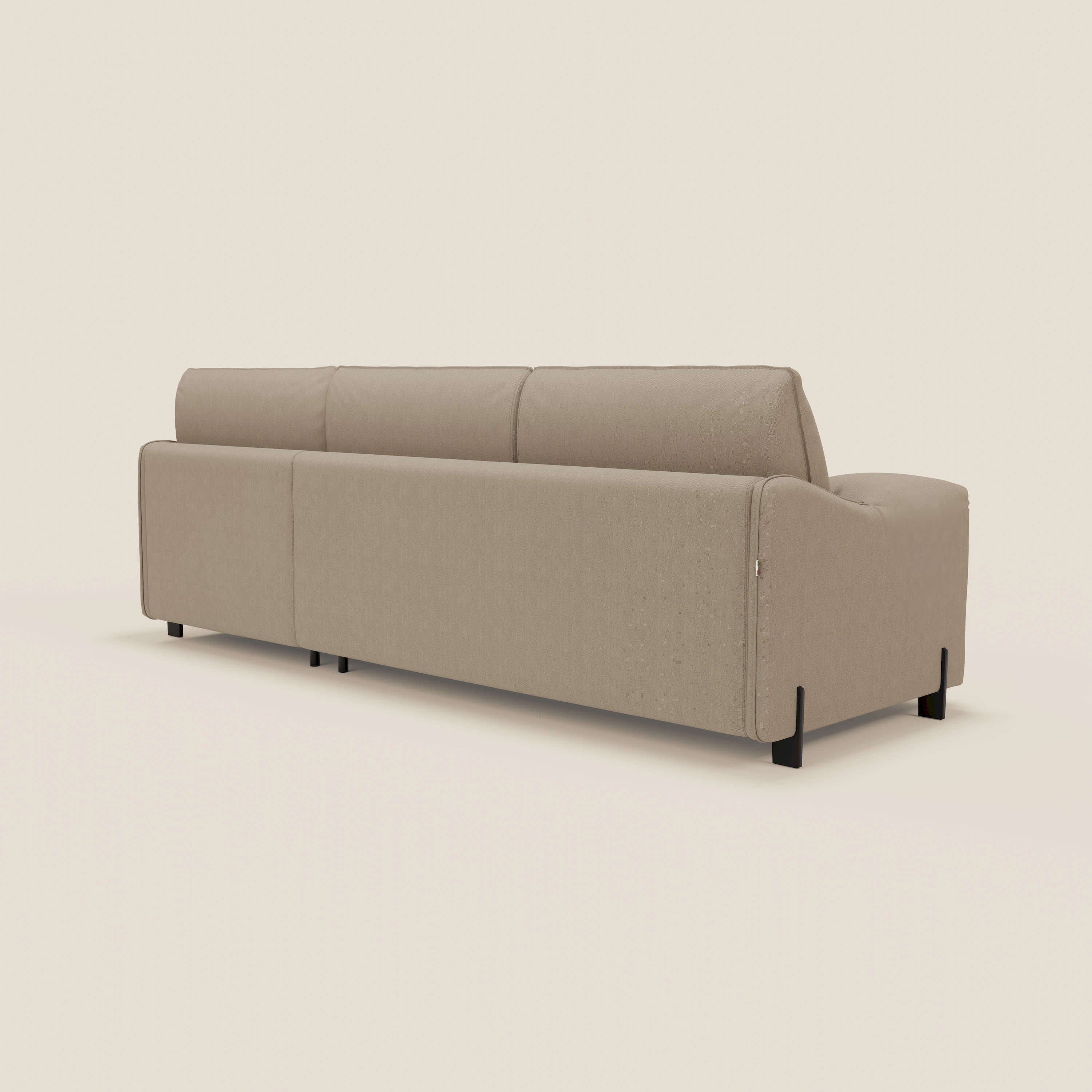 Primula divano letto angolare con materasso H18 cm - penisola contenitore in tessuto smacchiabile T05 - divani.store