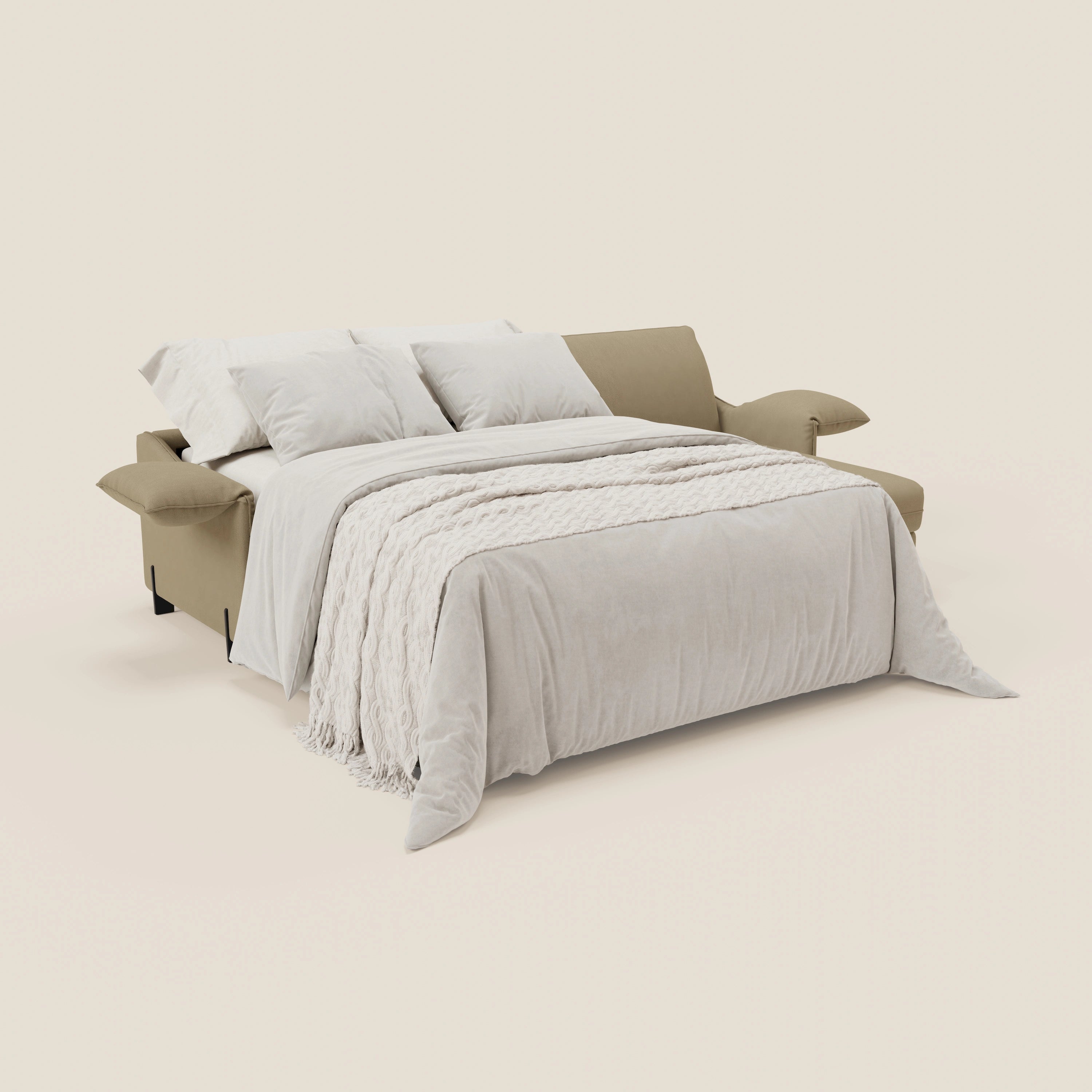 Primula divano letto angolare con materasso H18 cm - penisola contenitore in tessuto smacchiabile T05 - divani.store