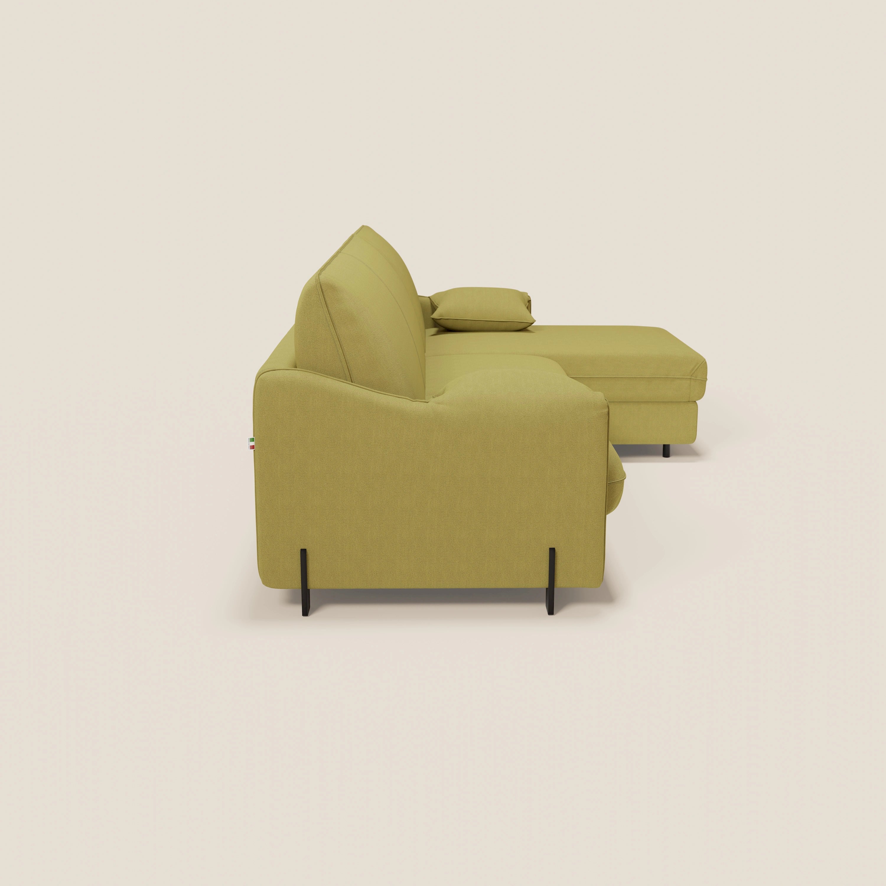 Primula divano letto angolare con materasso H18 cm - penisola contenitore in tessuto smacchiabile T05 - divani.store